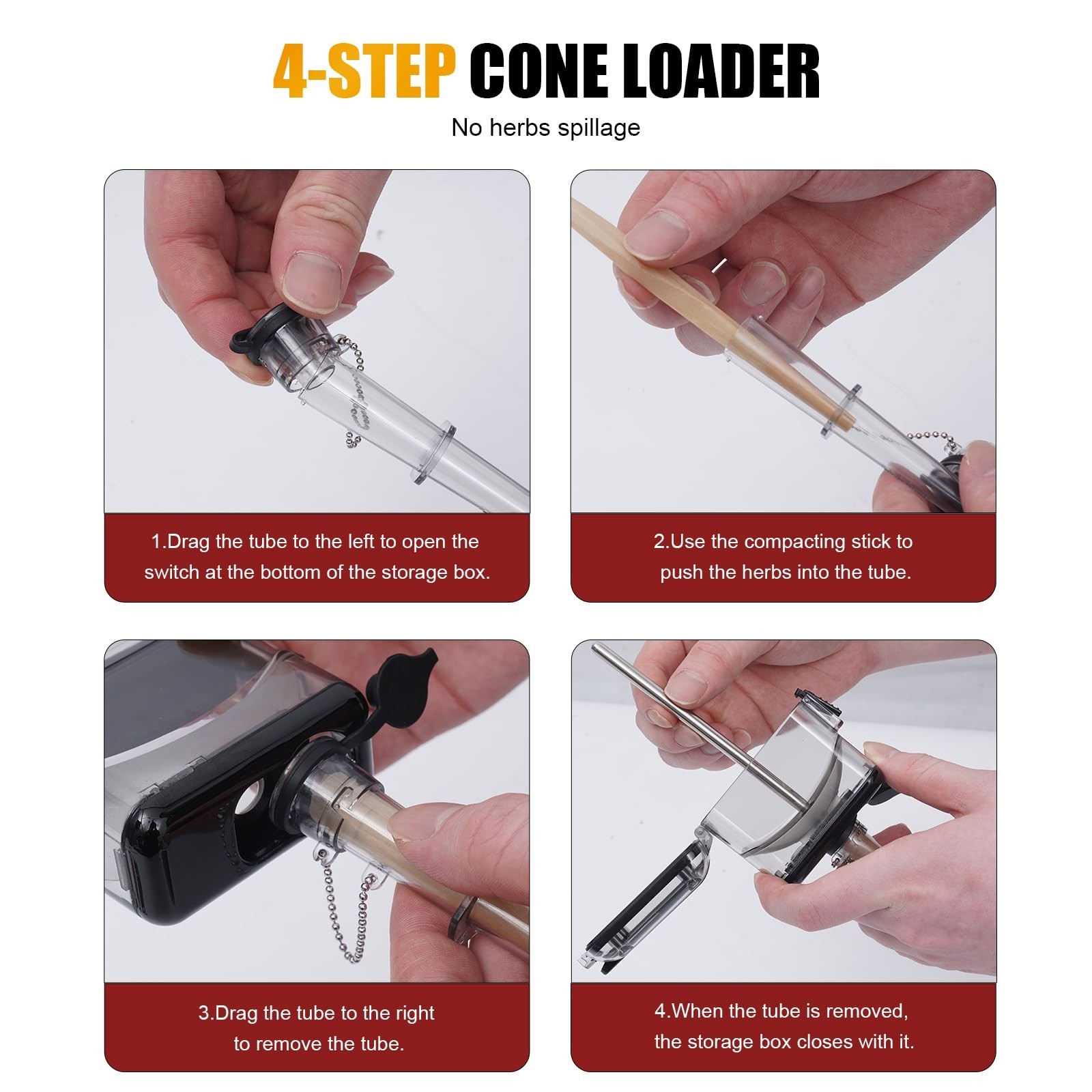 Cigarette Rolling Machine & Cone Loader 2-in-1 Manual Grinder, Easy Clean, Compa