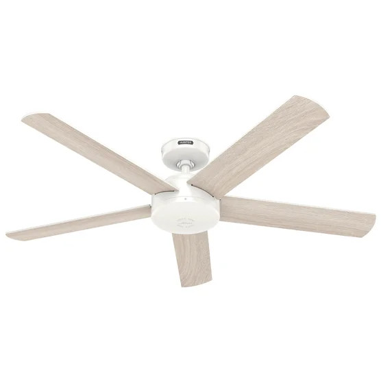 FRENCH WHITE - HUNTER ANVIK 52” INDOOR/OUTDOOR CEILING FAN WITH REMOTE