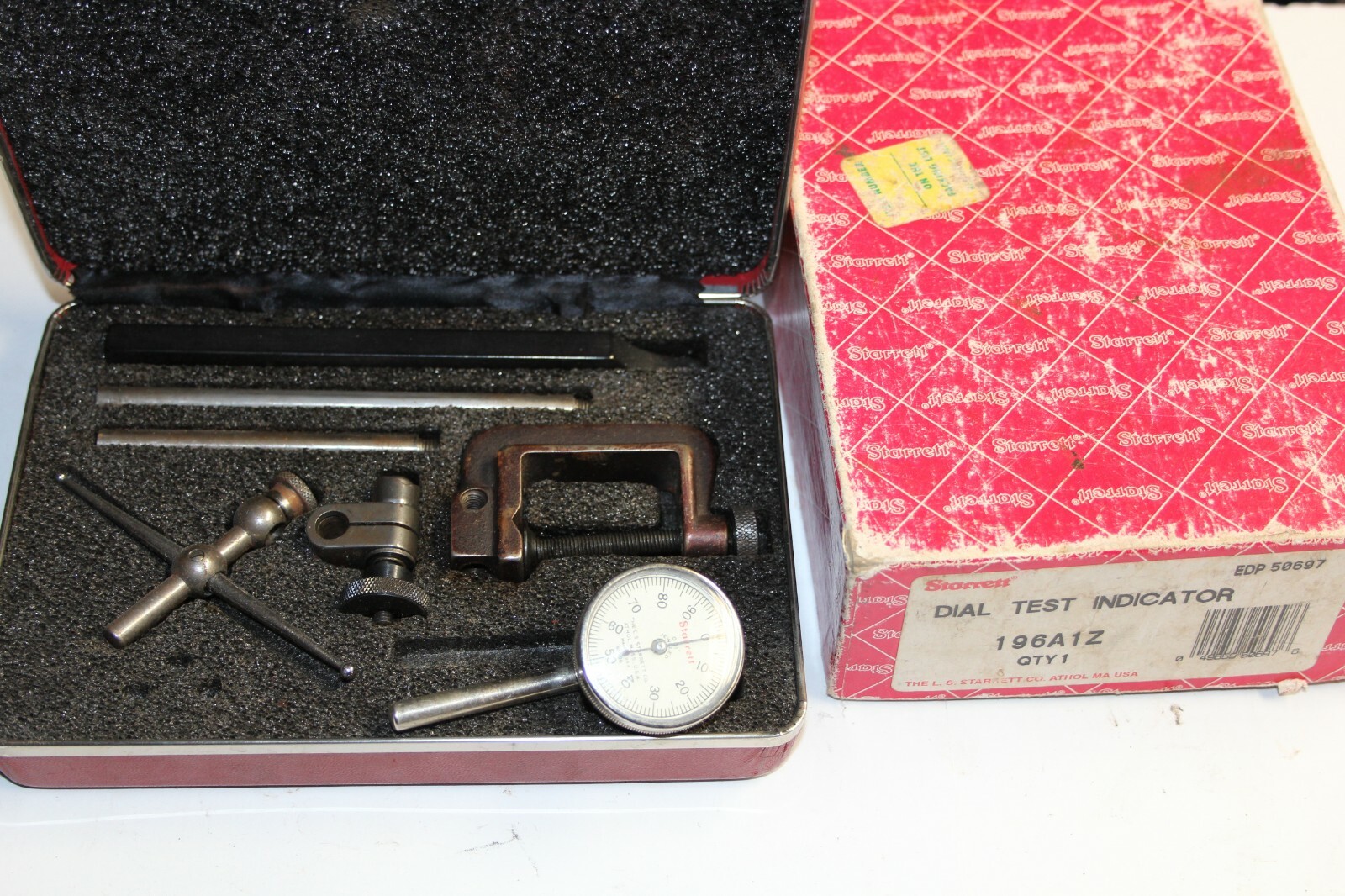 Starrett 196A1Z Universal Dial Indicator Back Plunger Graduations 0.001 USA