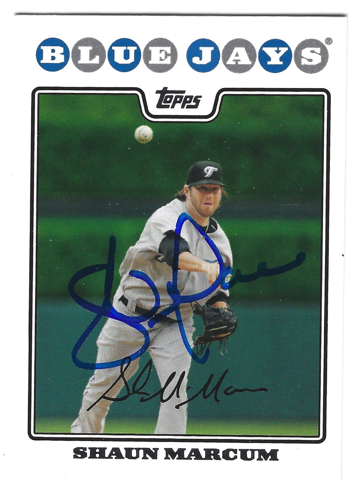 SHAWN MARCUM TORONTO BLUE JAYS SIGNED TOPPS CARD BREWERS NEW YORK METS INDIANS