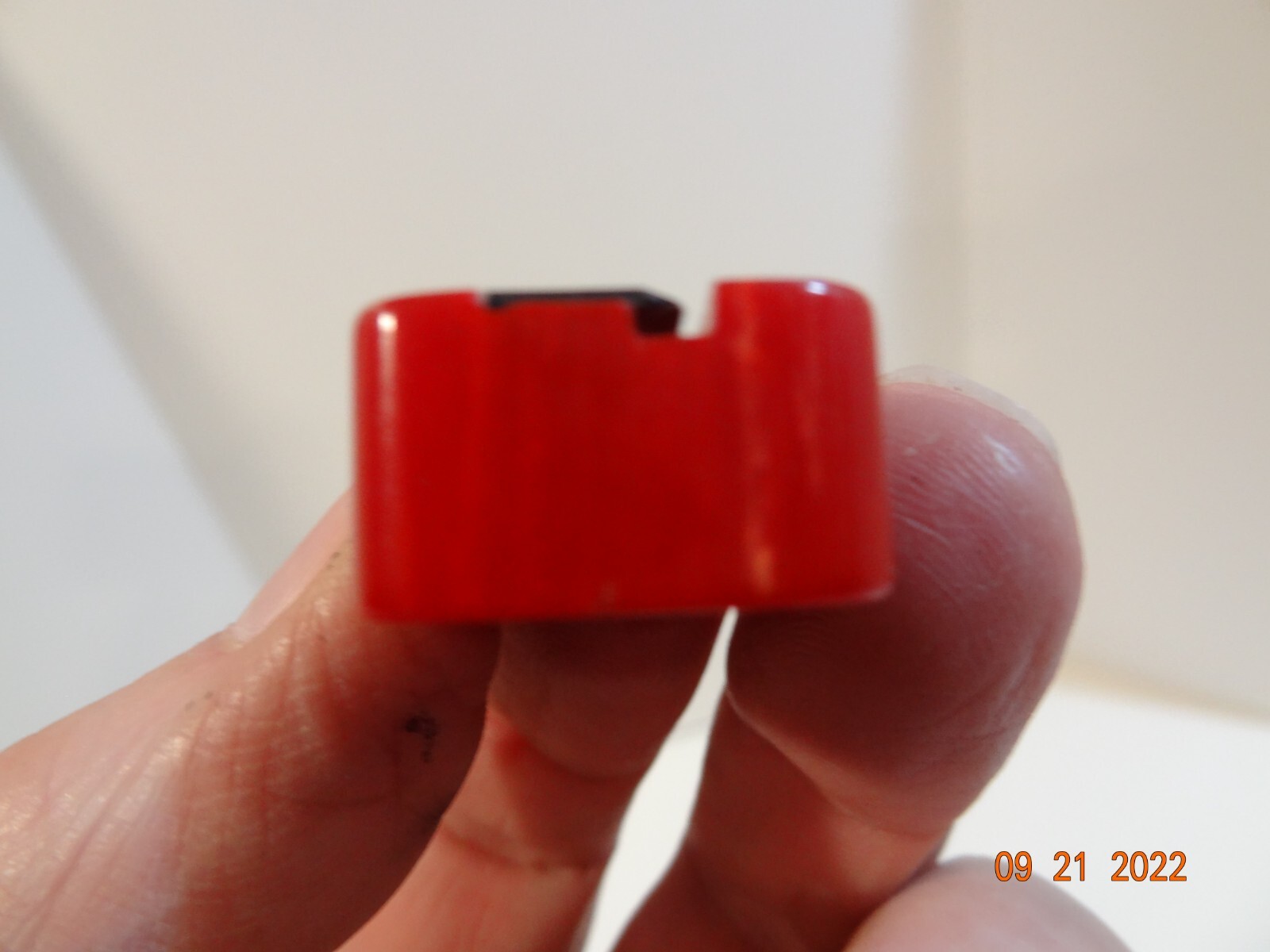 Vintage Red Bakelite Handheld Manuel Pocket Pencil Sharpener