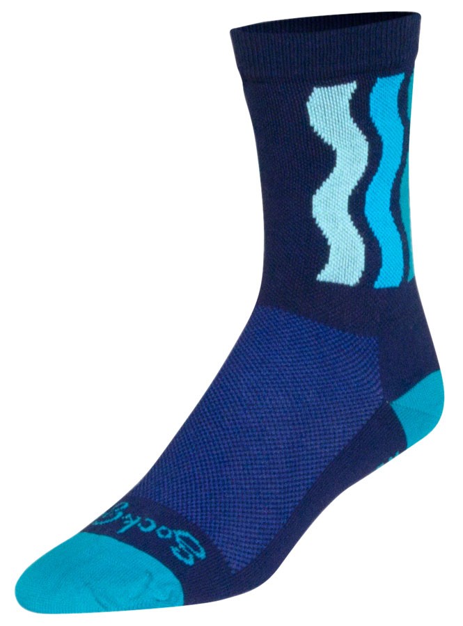SockGuy Crew Ripple Socks 6" Small/Medium Blue