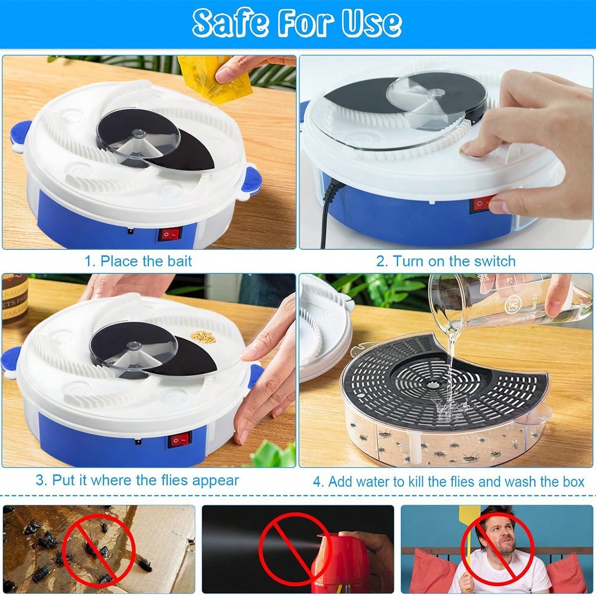 Electric FlyTrap Pest Device Gnat Flying Insect Trap Automatic FlyTrap Pest US