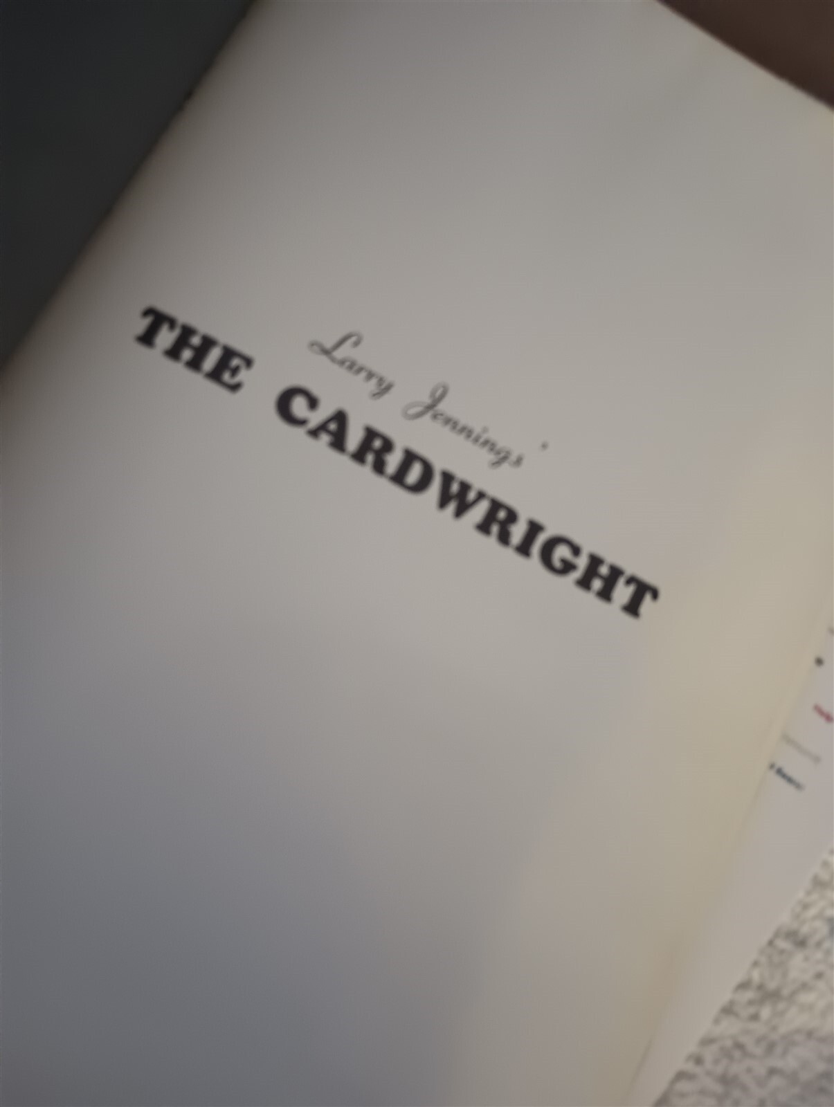 Larry Jennings the Cardwright by Mike Maxwell HB OOP 1st Edition Magic Book