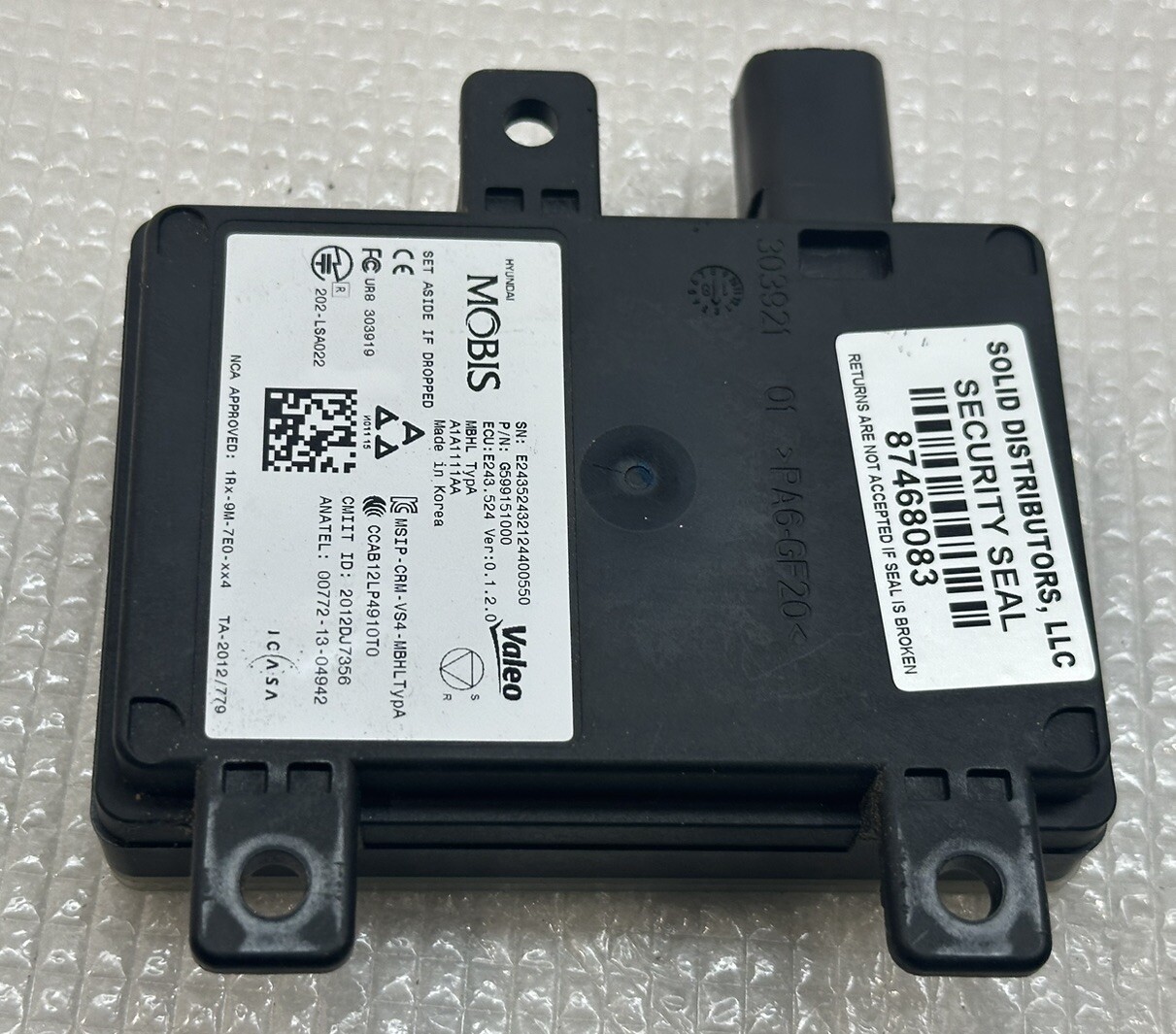 2019 Kia Niro OEM Blind Spot Radar Sensor G599151000
