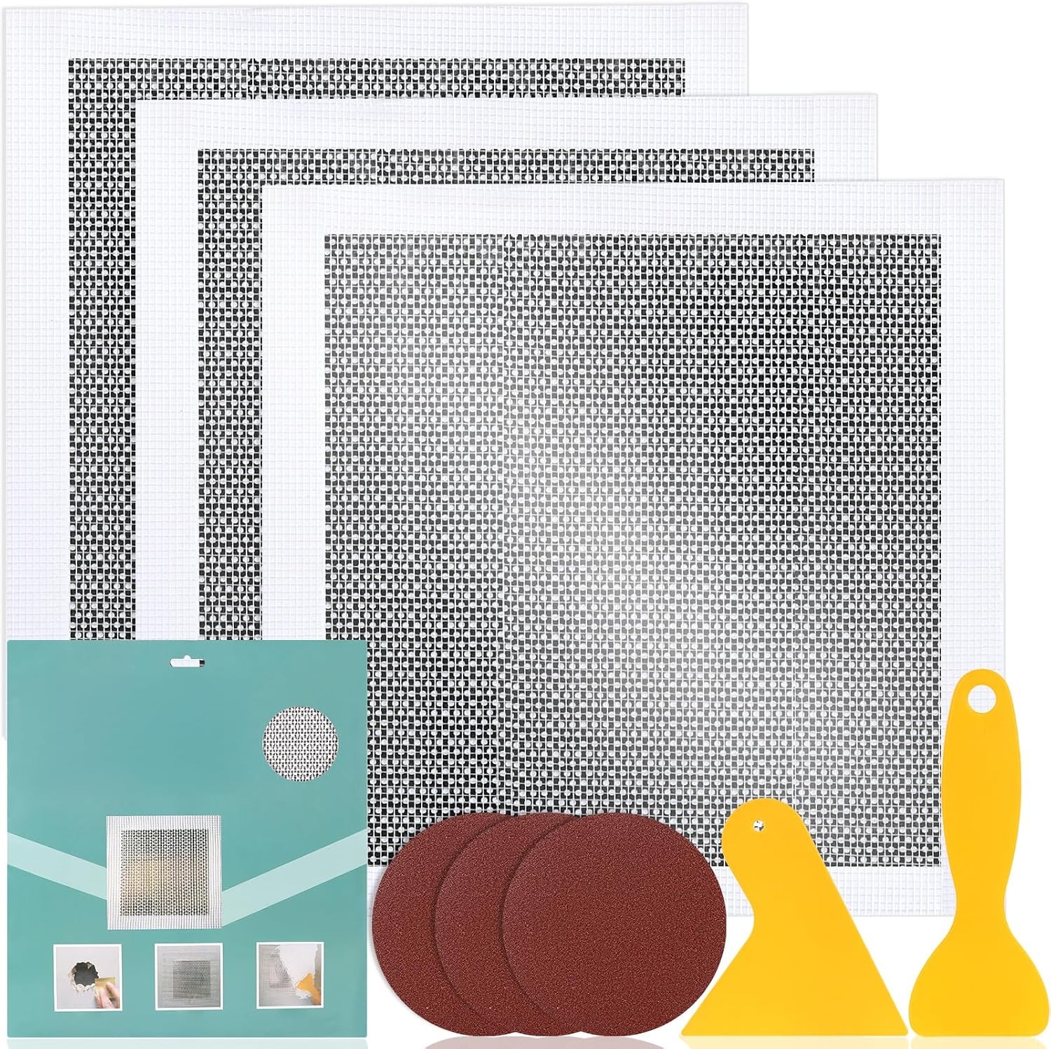 3Pcs Drywall Repair Kit Large Hole, 12 X 12In Self-Adhesive Drywall Patch Kit wi