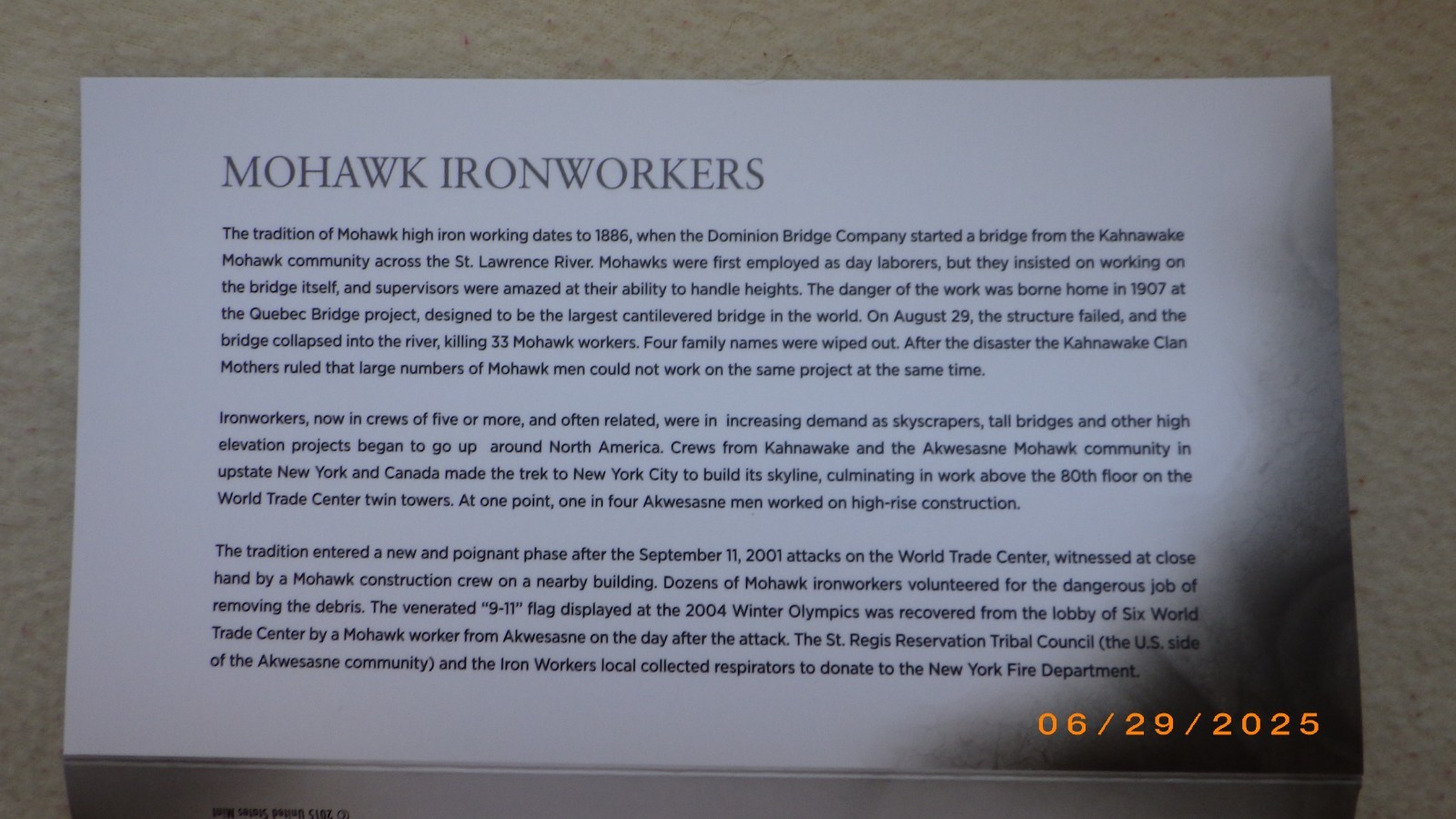 2015 W $1 Coin & Currency Set - Enhanced Mohawk Ironworkers, in Gov't Packaging