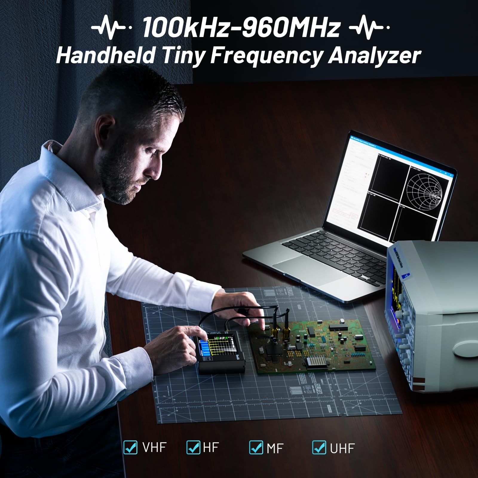 Portable TinySA Spectrum Analyzer,SEESII Upgraded V0.3.1 Handheld Tiny Freque...