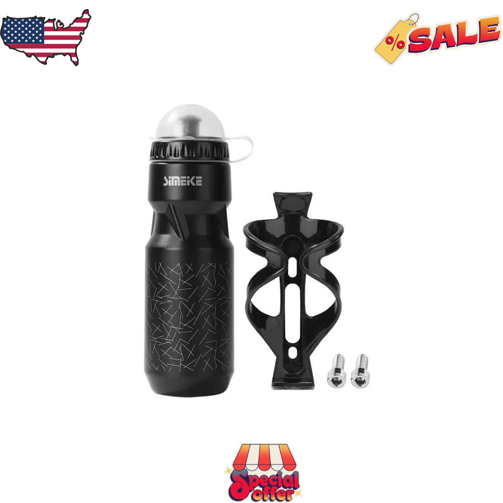750ml Sports Mountain Bike Bicycle Cycling Water Drink Bottle with Holder Cage~