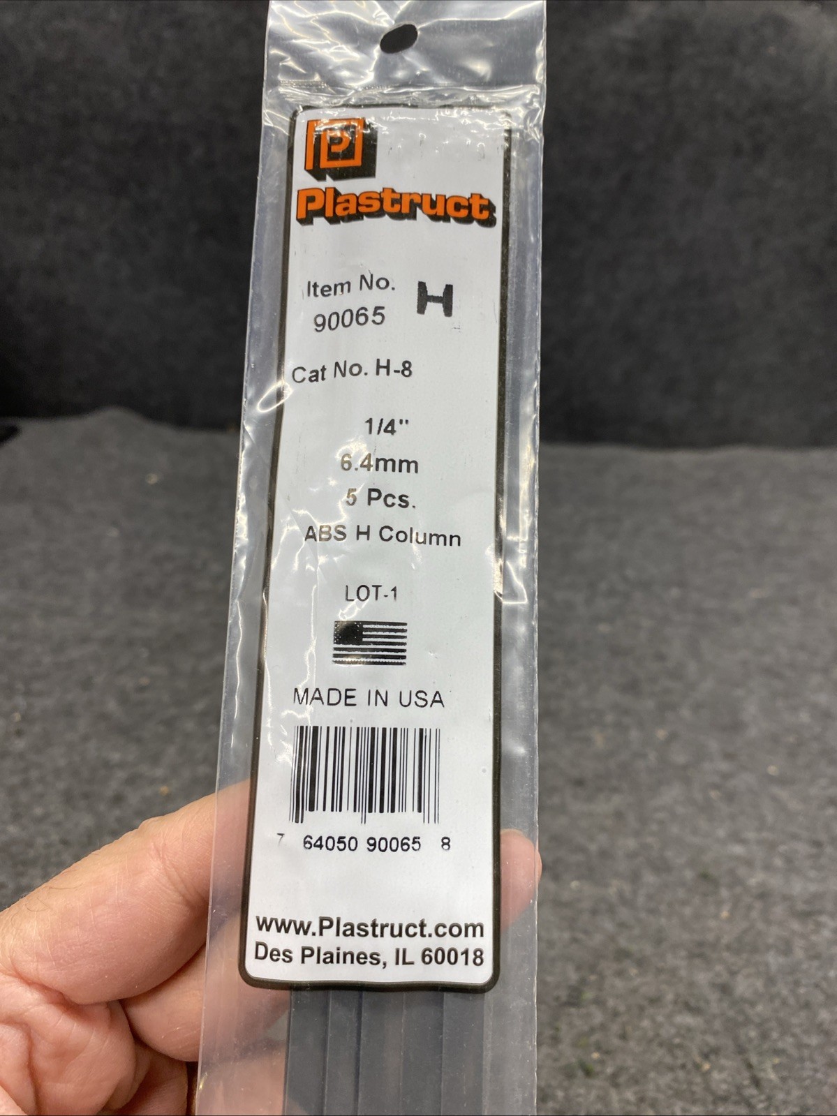 Plastruct H-8 H Column1/4 5 PLS90065 Plastic Building Supplies New (PL041126-03)