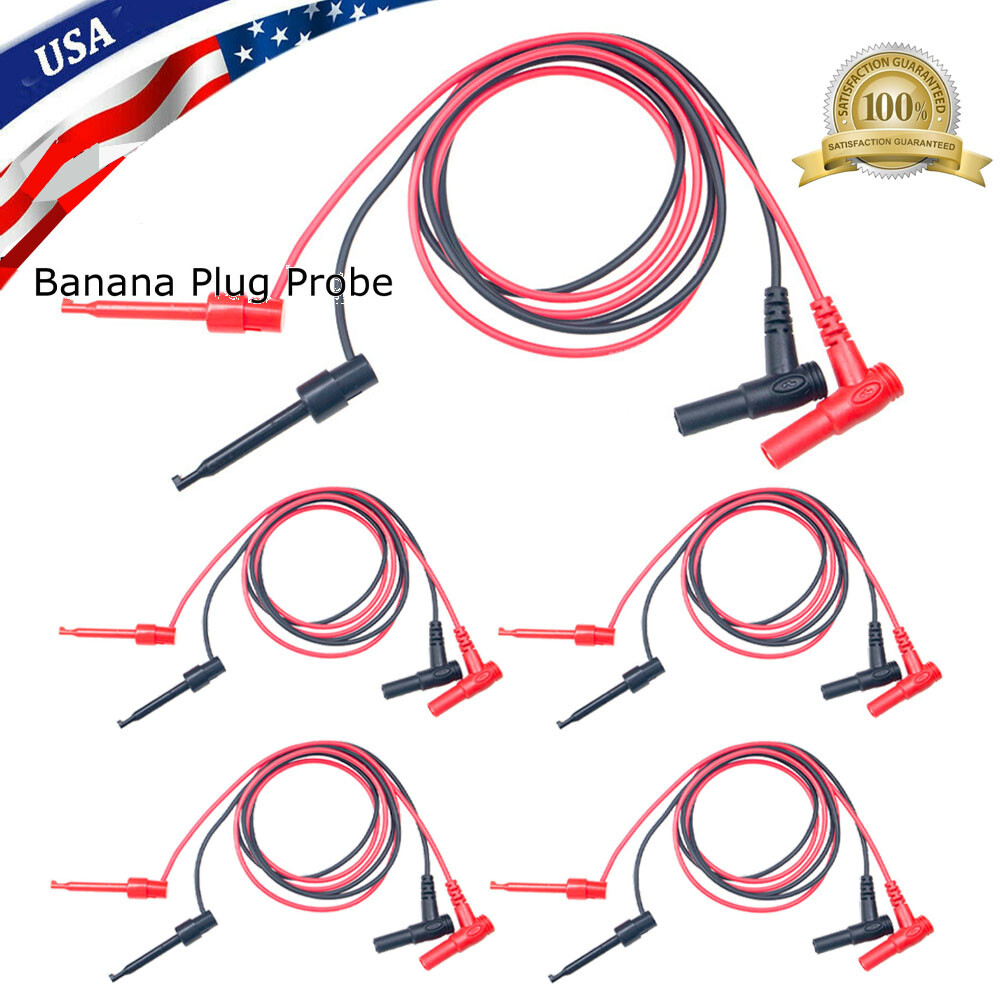 4/8Pcs For Multimeter Test Equipment Banana Plug To Test Hook Clip Probe Cable