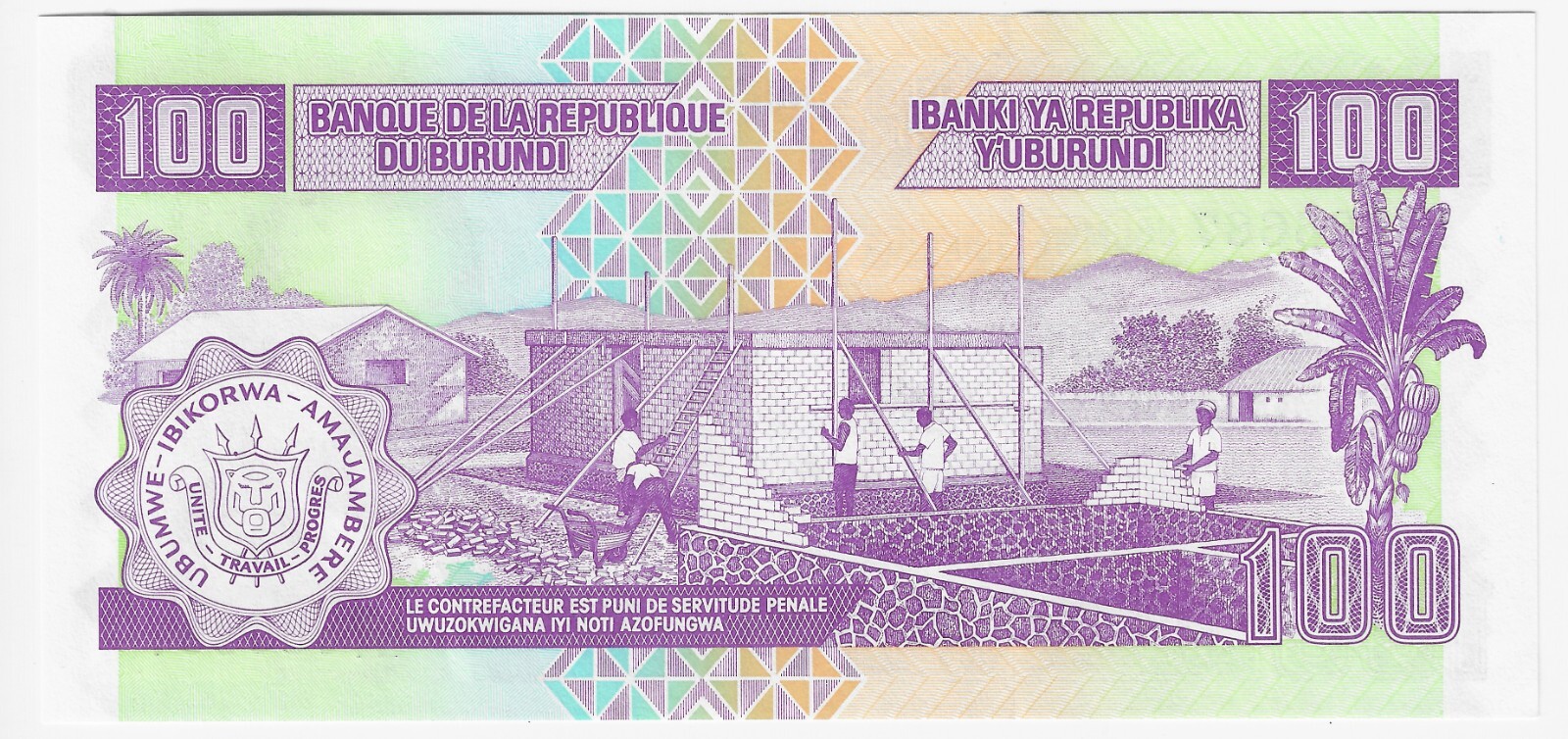 2006 Burundi 100 Francs Banknote UNC P37e