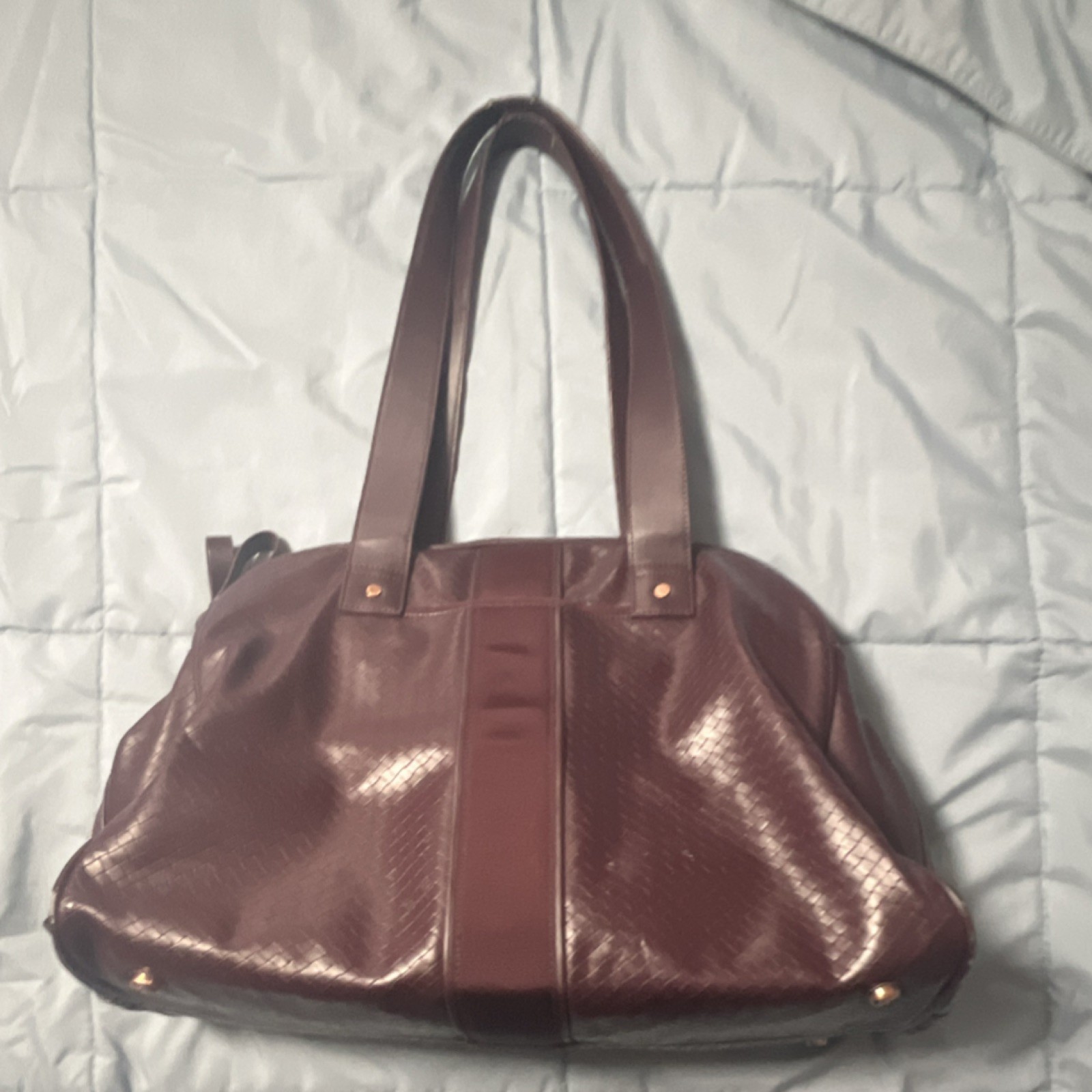 Lululemon Burgundy Gym Bag Polyester Zip Adjustable Strap Multifunction Compart…