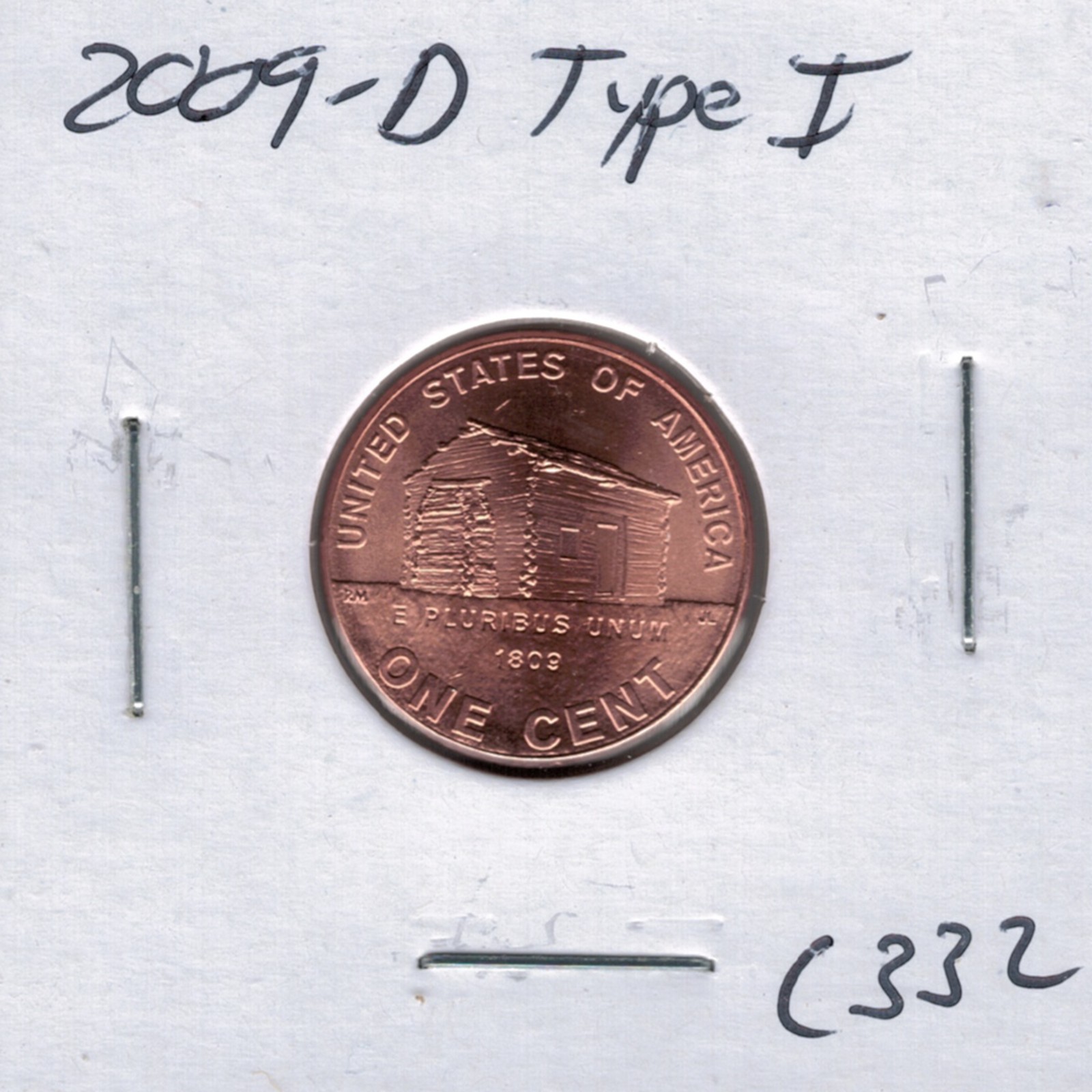 2009 D Satin Finish Lincoln Presidential Type 1 Penny C332 !!!Free Shipping!!!