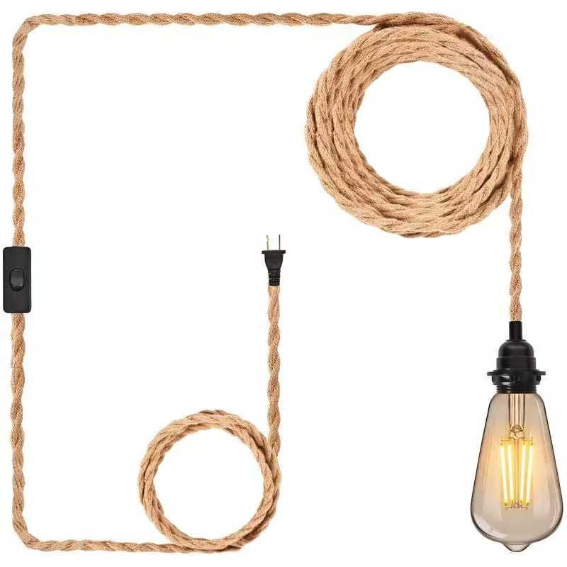 Eopriod Hanging Lamp Kit with On/Off Switch, Plug in Pendant 1 Pack, Yellow