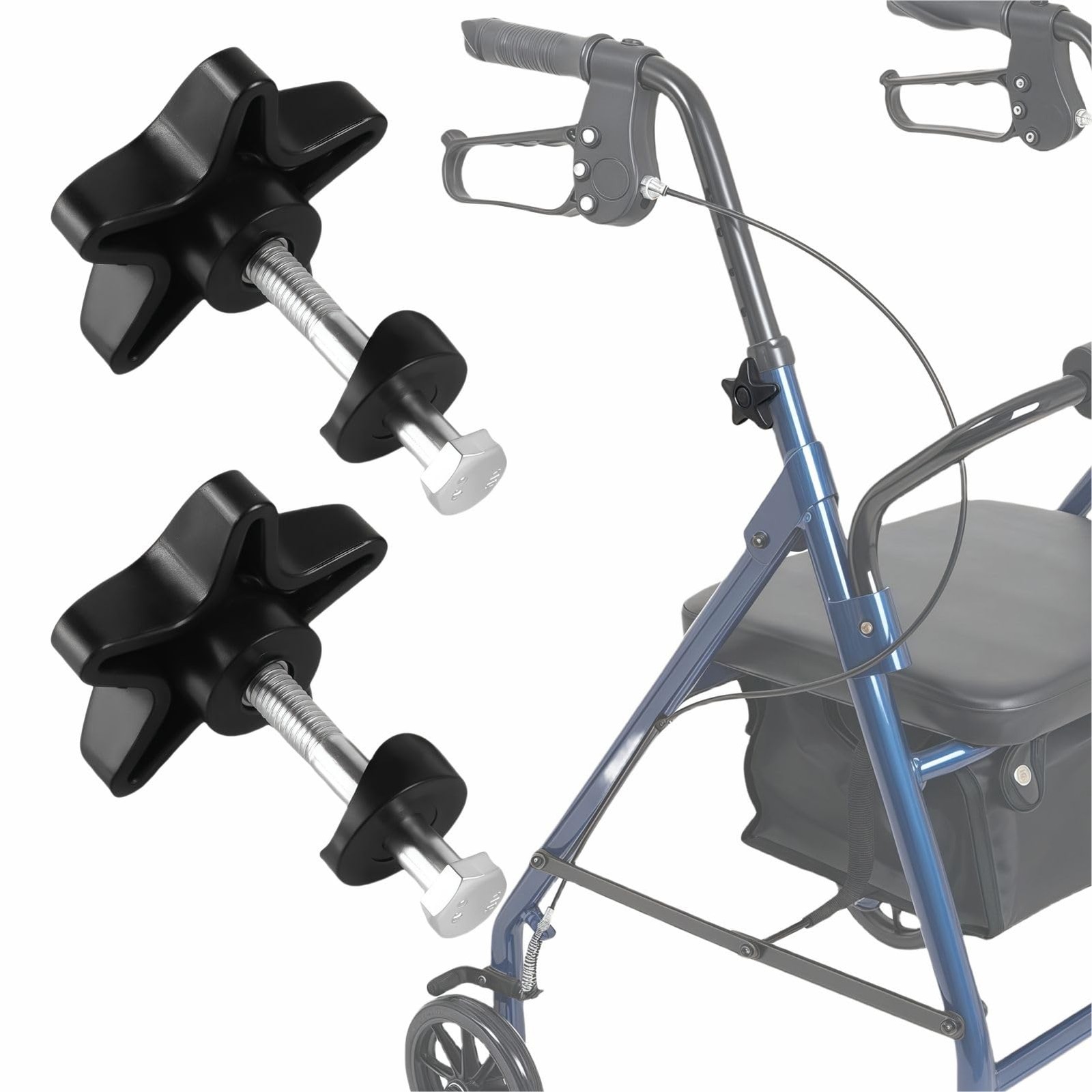 Rollator Walker Replacement Knobs - Arm Height Adjustment Knobs for 3 or 4