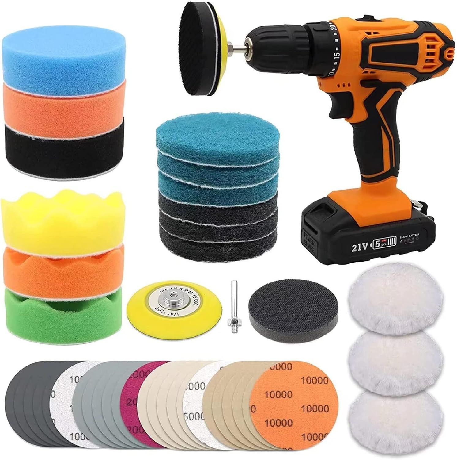 41-Piece Headlight Restoration Kit for Polishing and Repairing Cloudy Lenses