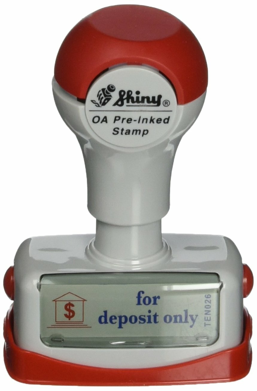 FOR DEPOSIT ONLY Two Color Preinked Title Stamp by Shiny (TEN026)