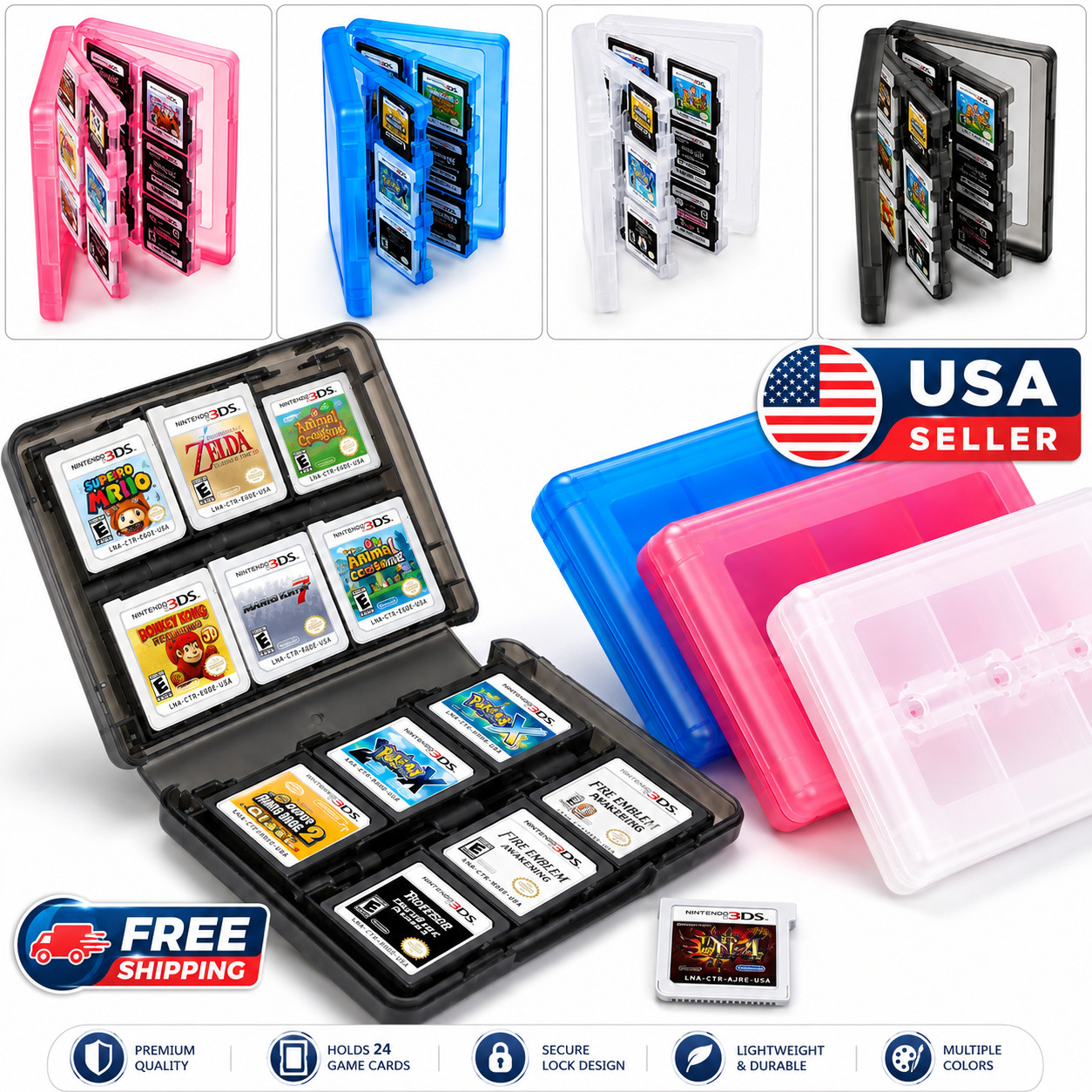 New 28 in 1 Game Card Case Holder Cartridge Box For Nintendo DS 3DS XL LL DSi MT