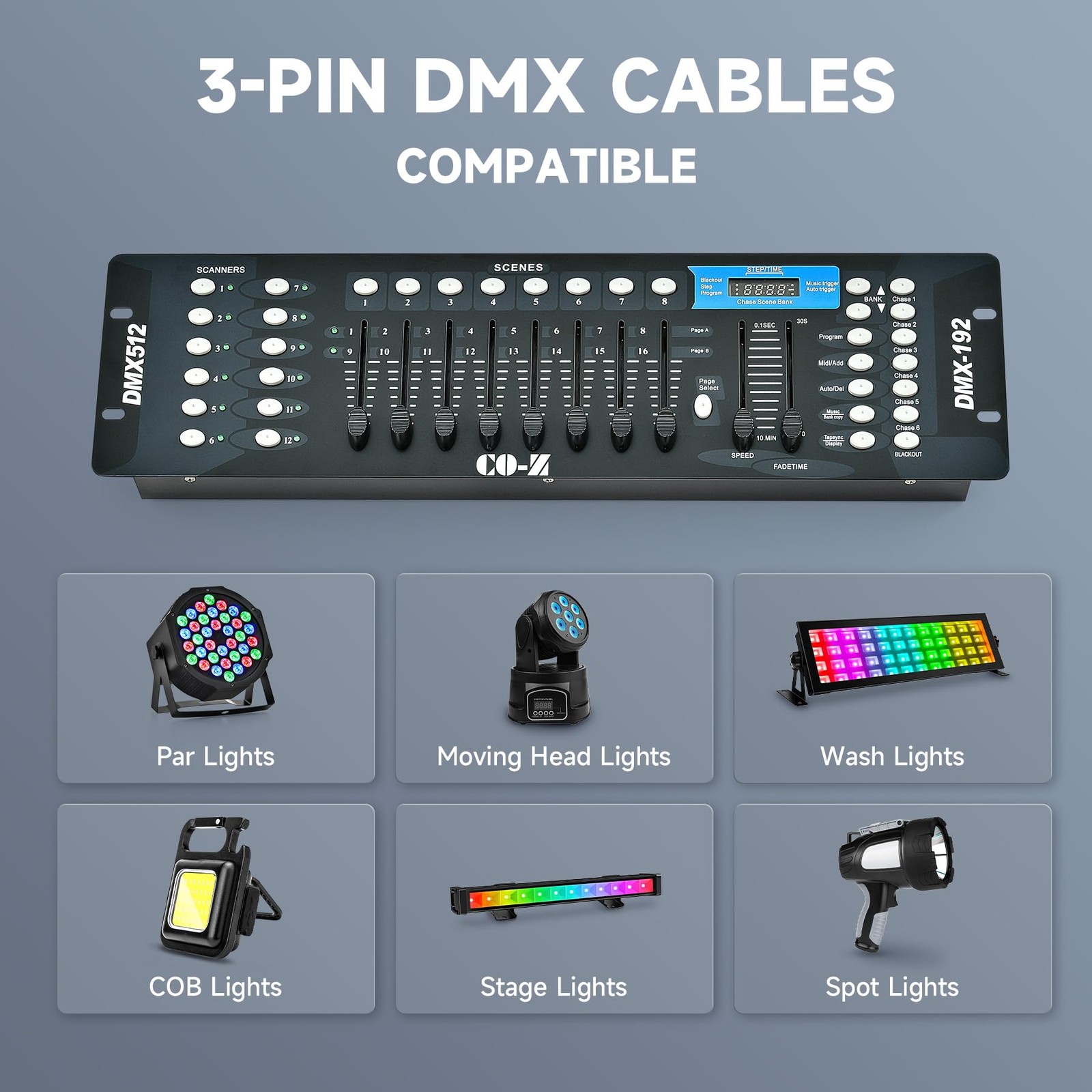 CO-Z 192 DMX 512 Stage DJ Light Controller Lighting Mixer Board Console Black