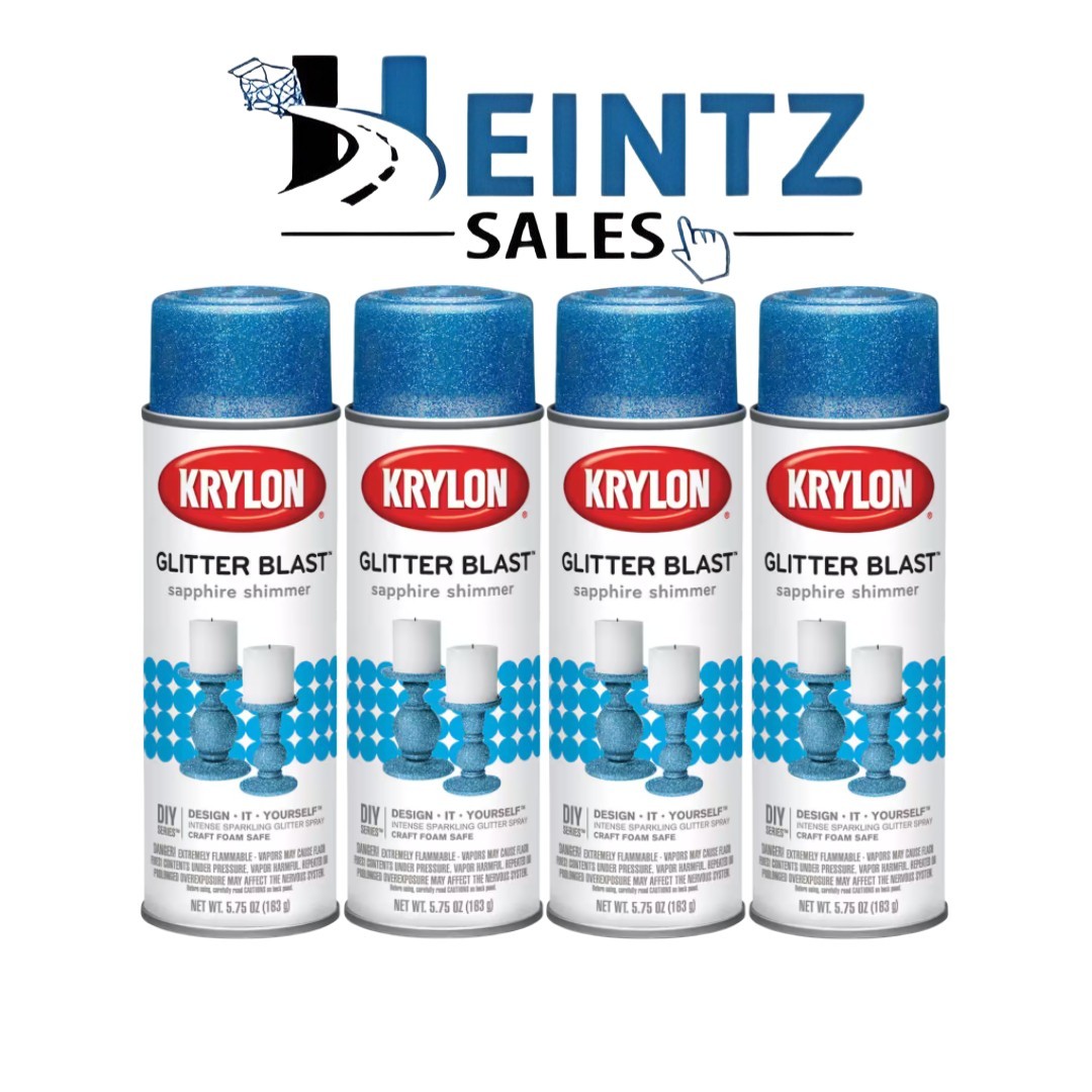 KRYLON 3814 -- Glitter Blast Sapphire Shimmer 5.75 oz 4 Pack