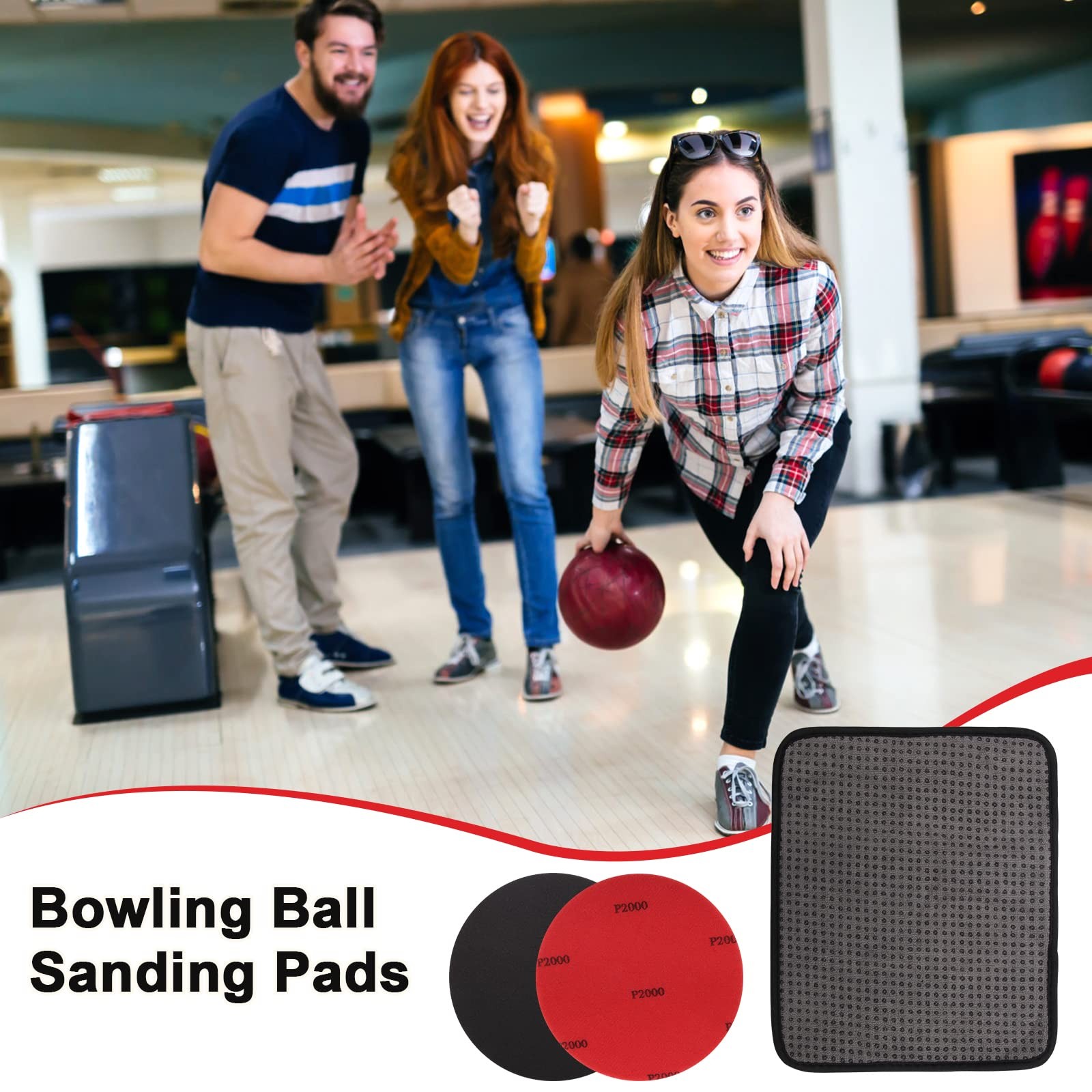 Windspeed 6+1 Pack Bowling Ball Sanding Pads with Towels,
