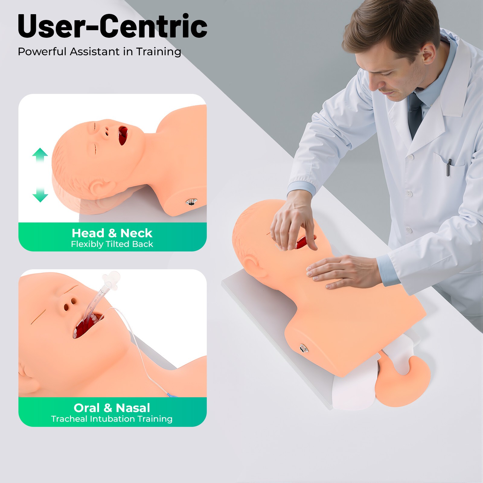 Intubation Manikin Study Teaching Simulator Airway Management Trainer Tool Model