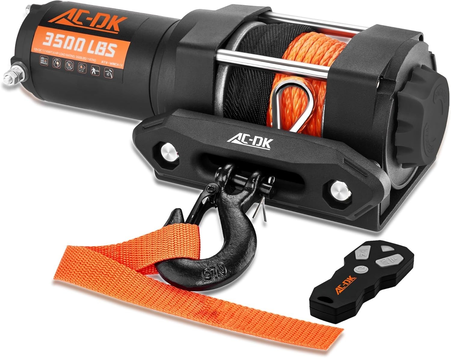 3500 lb ATV/UTV Winch – Efficient Synthetic Rope with Wireless Control