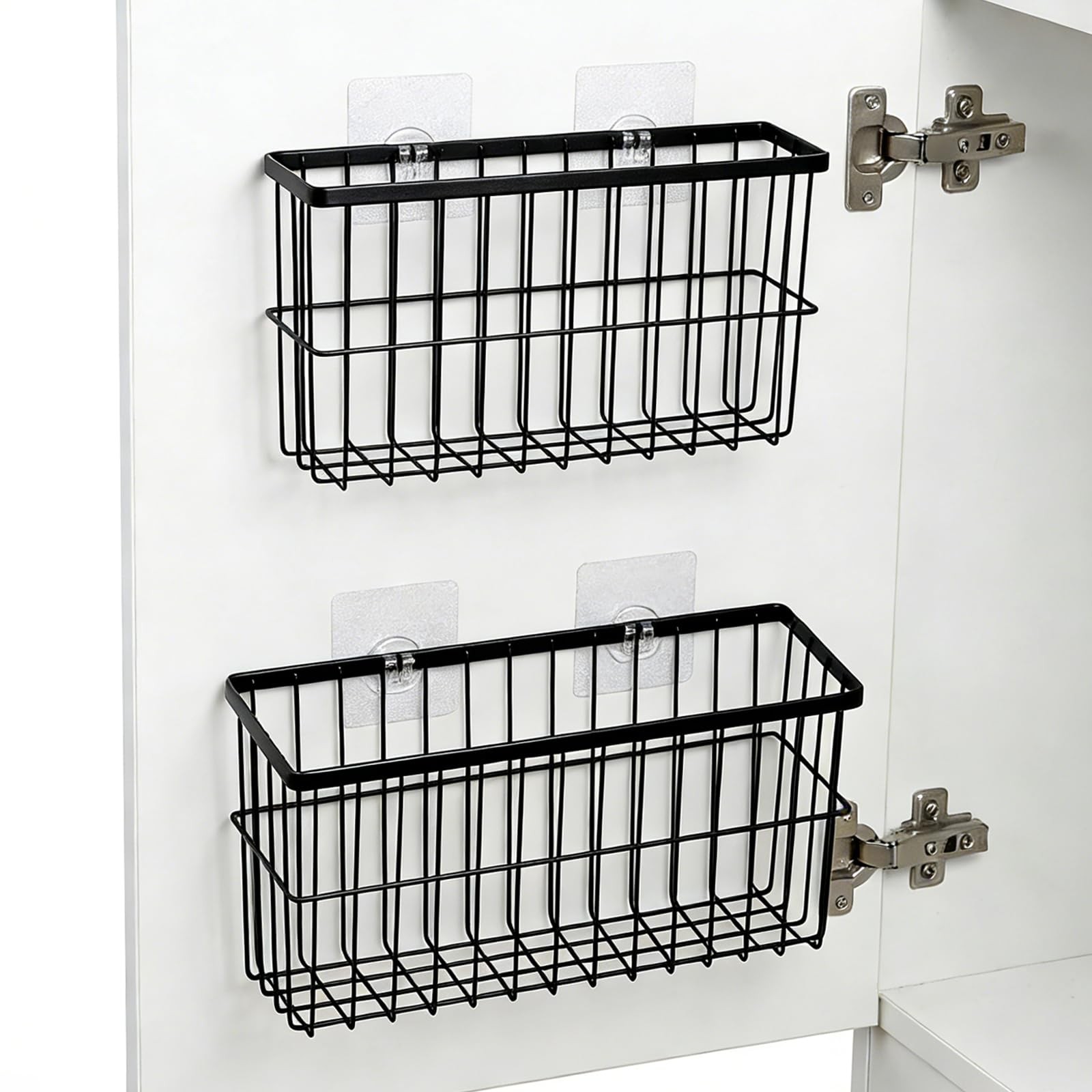 2-Pack Adhesive Cabinet Door Organizer, 5.9" Inside Cabinet Storage