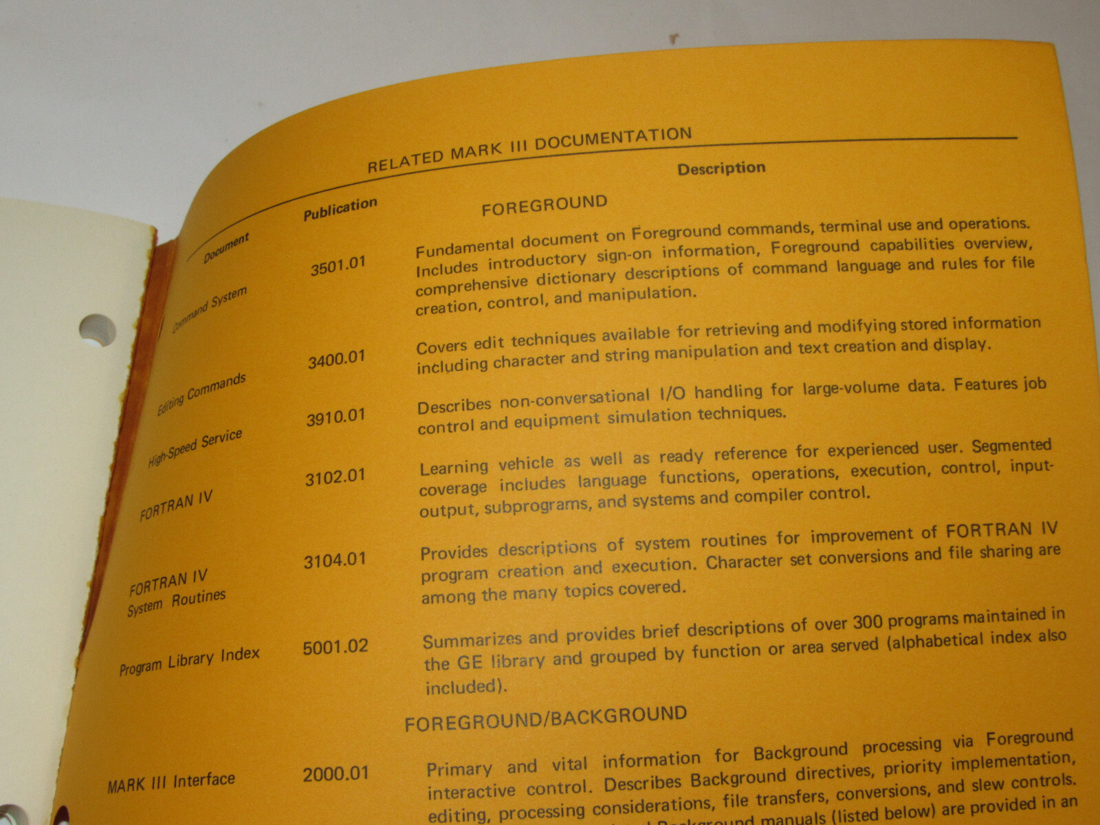 VTG 1973 GE/GENERAL ELECTRIC MARK III COMPUTER BASIC LANGUAGE REFERENCE MANUAL!