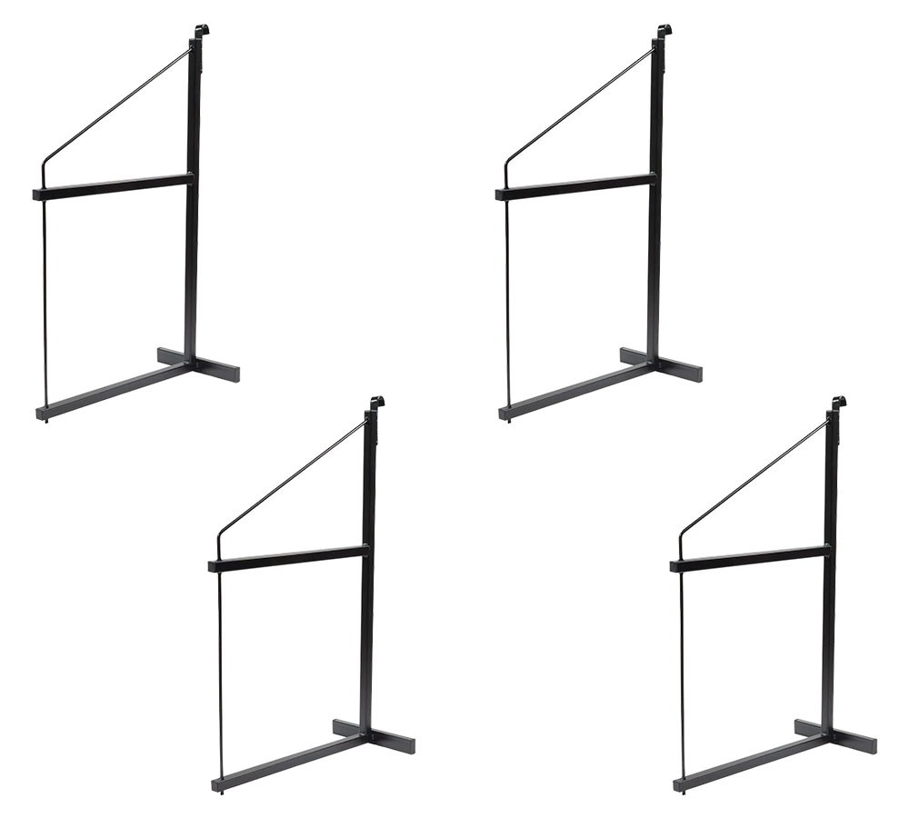 4PK 2 Tier Shipping Container Shelving Bracket w/Hooks -19-3/4"x34", 550lbs WLL