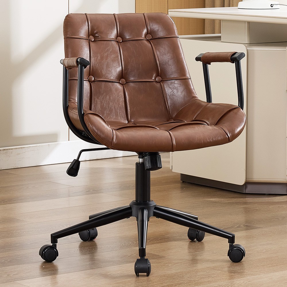 Executive Office Chair - PU Leather Ergonomic w/ Adjustable Arms & Wheels