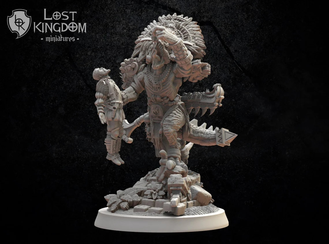 Ehecatl The Devourer - 28-32mm Cuetzpal Empire - Resin Tabletop Miniature