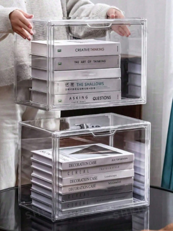 Clear Dustproof Storage Case Transparent Model Book Tool Organizer Box