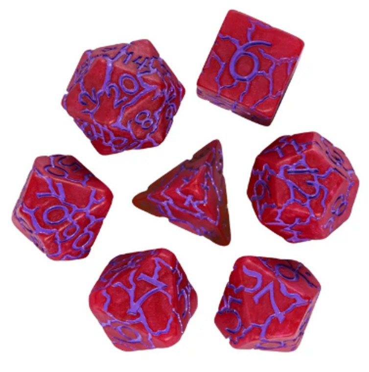 ⚡❤️💙Red/Blue Crackle Dice Set | RPG DnD Dungeons Dragons AD&D Pathfinder d20