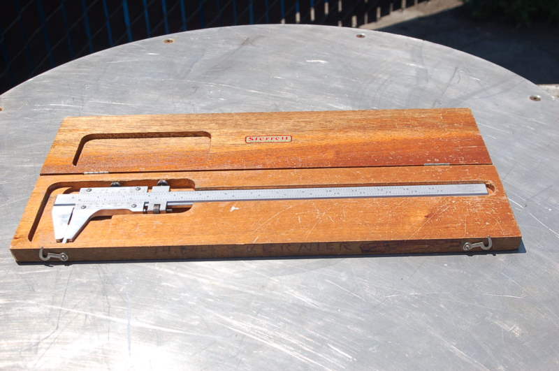 Starrett Master Vernier Caliper 123 + Oak case 14" CaL
