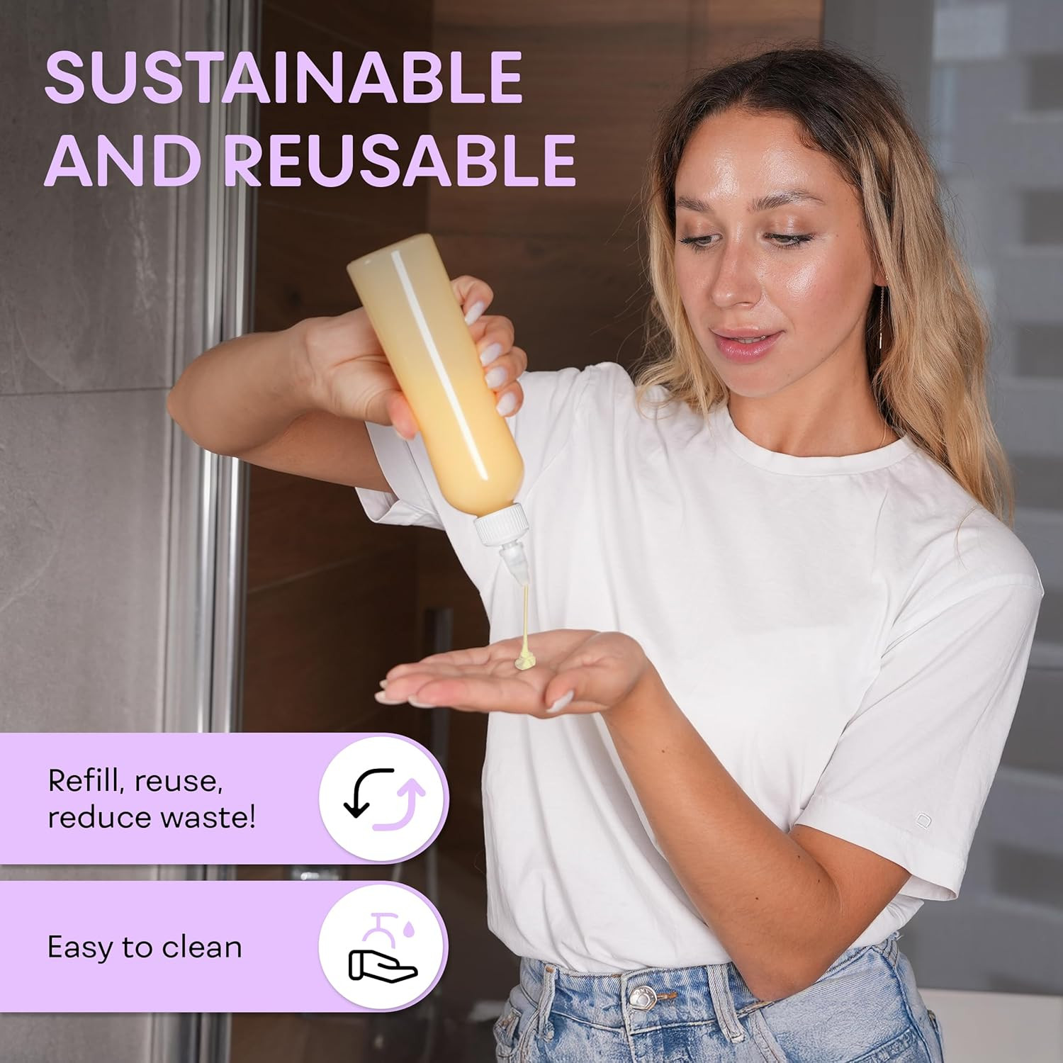 Twist Top Applicator Bottles, Clear 8 OZ BPA-Free Plastic, Empty, Squeeze, Refil