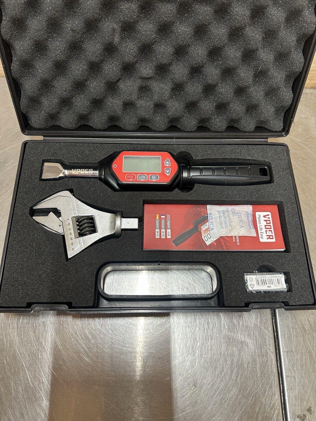 VPOER VTWC-100 Digital Torque Wrench Spanner Head, 2.2-73.7 ft-lbs (3-100 Nm)