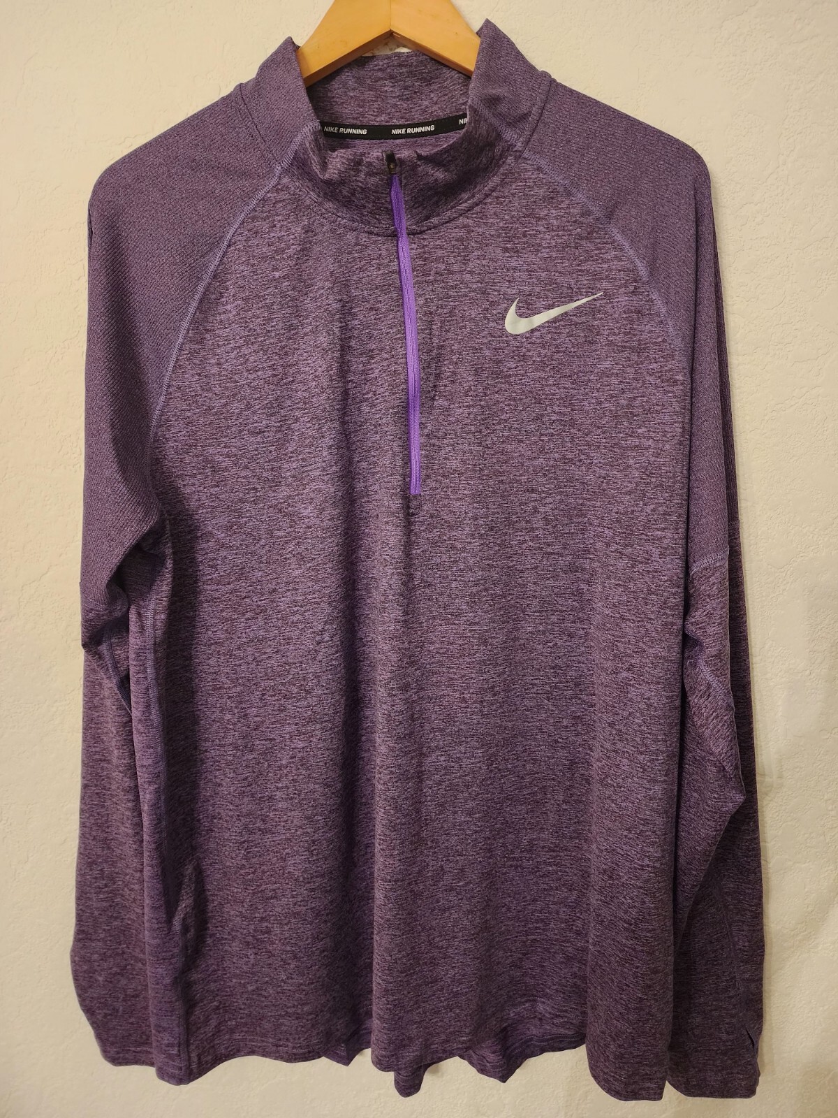 Nike Element 2.0 1/4 Zip Reflective Running Top Size XL Action Grape AH8973-506