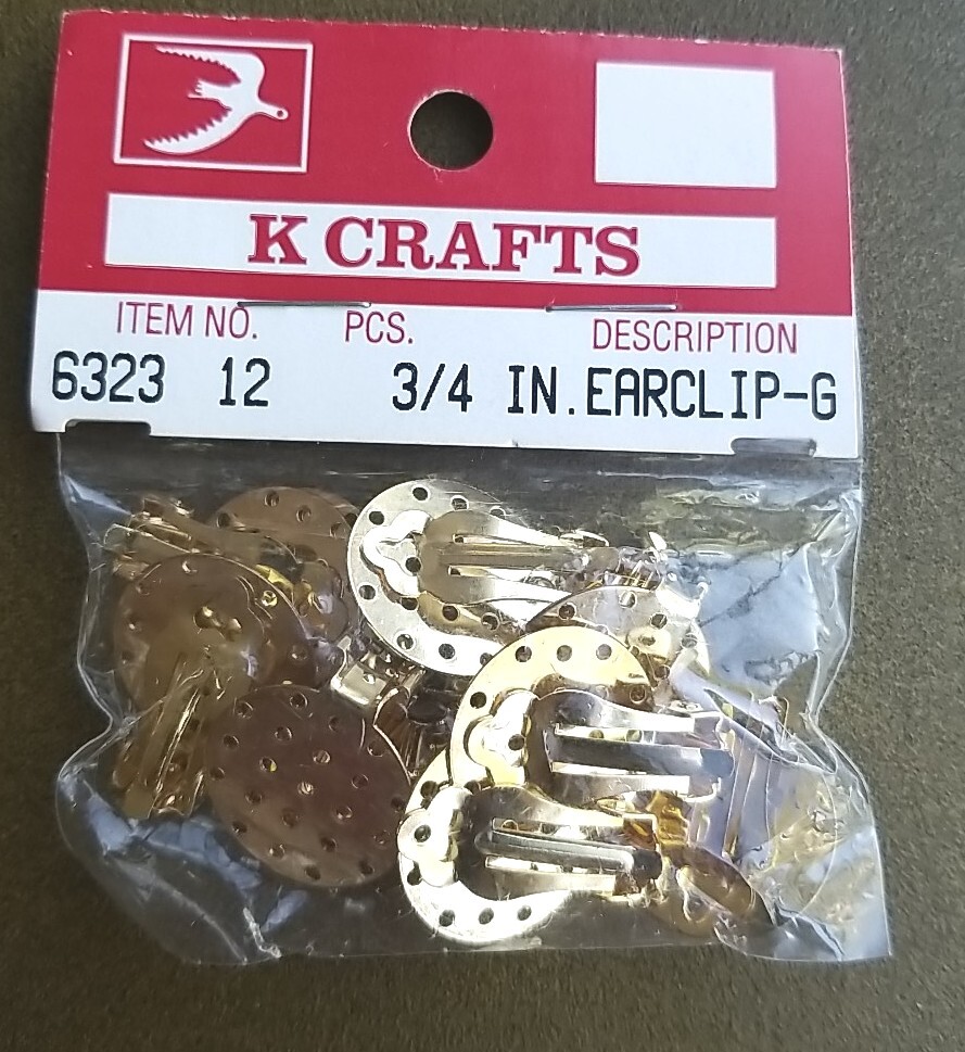 12 pc Lot Vtg Clip On Earrings Gold Tone 3/4" Base Jewelry Findings Craft NOS