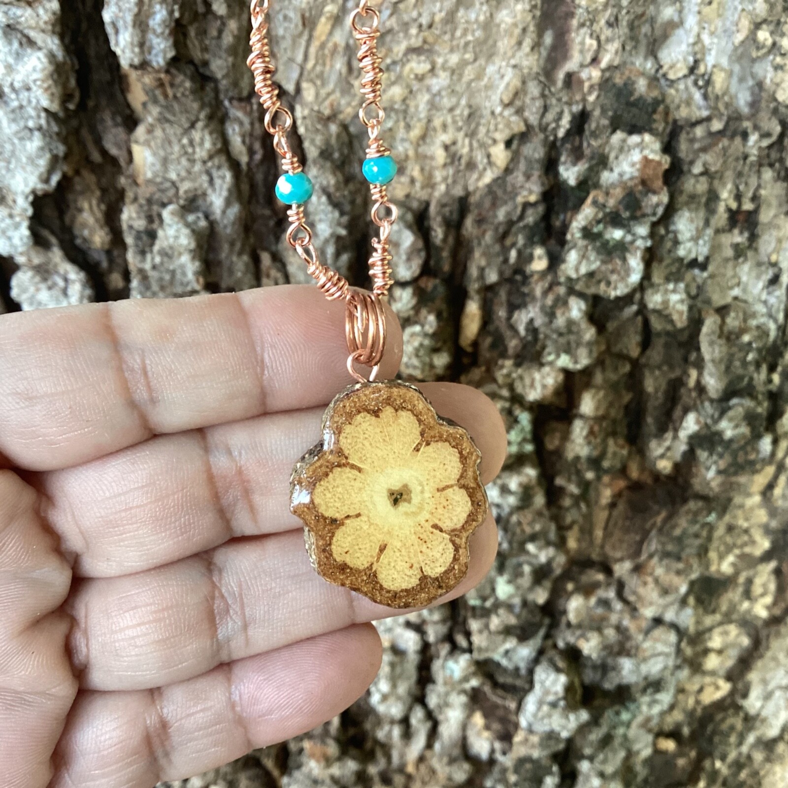 ayahuasca Pendant Necklace With Copper Chain