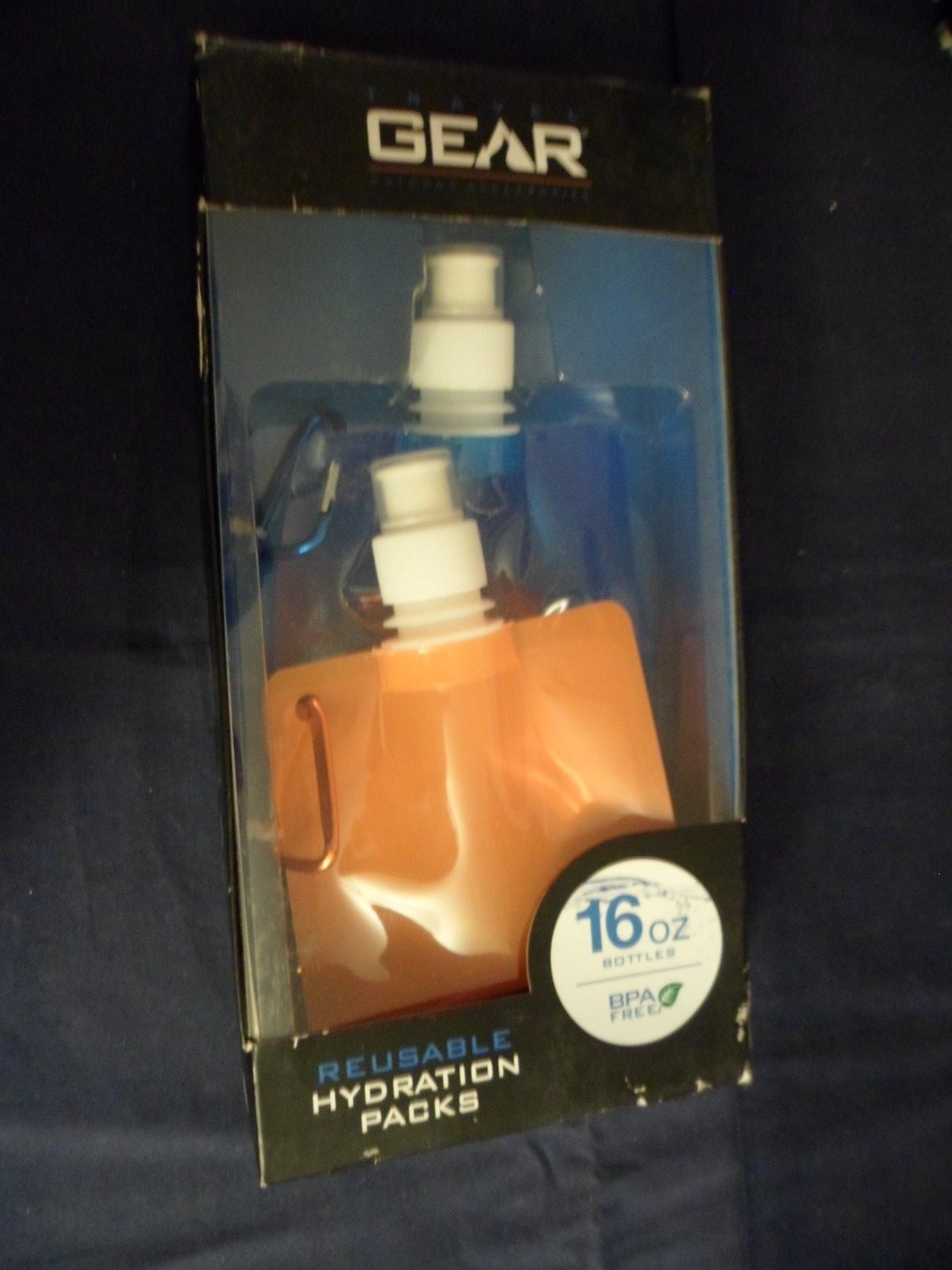 Travel Gear Reusable Water Bottle 16oz BPA Free ~2 Pack Outdoor Gift Accessory