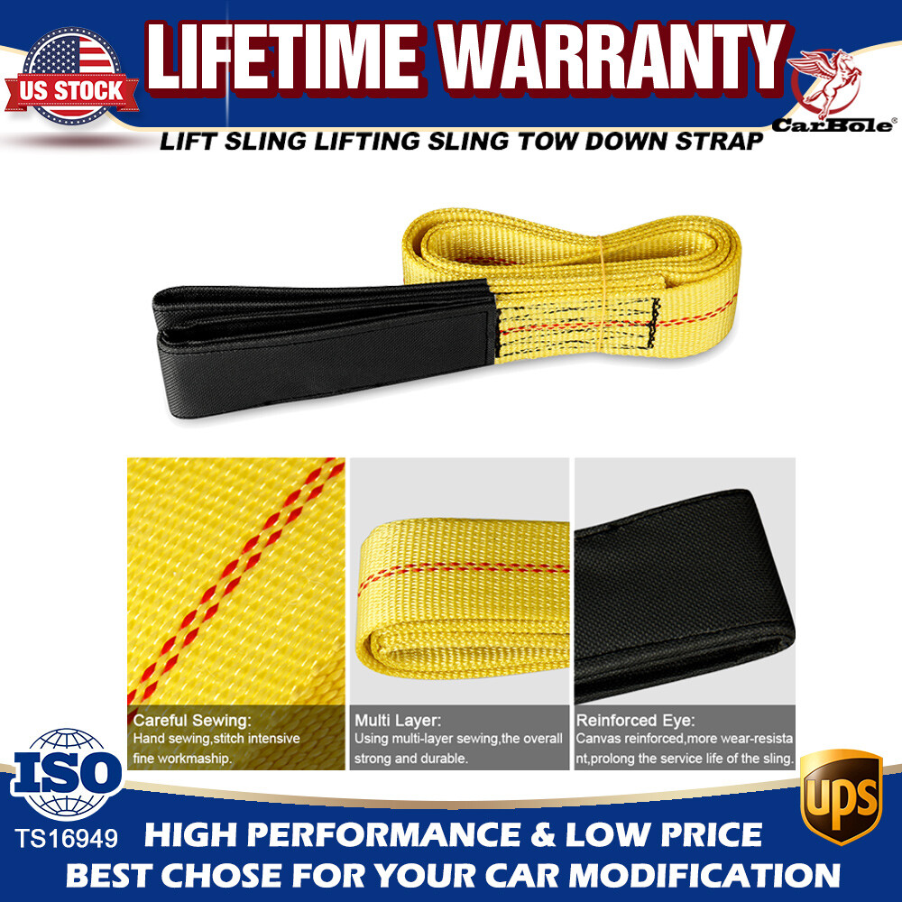 2" x6FT  Nylon Web Sling Lift Tow Strap Lifting Hoist Sling Tow Strap Heavy Duty