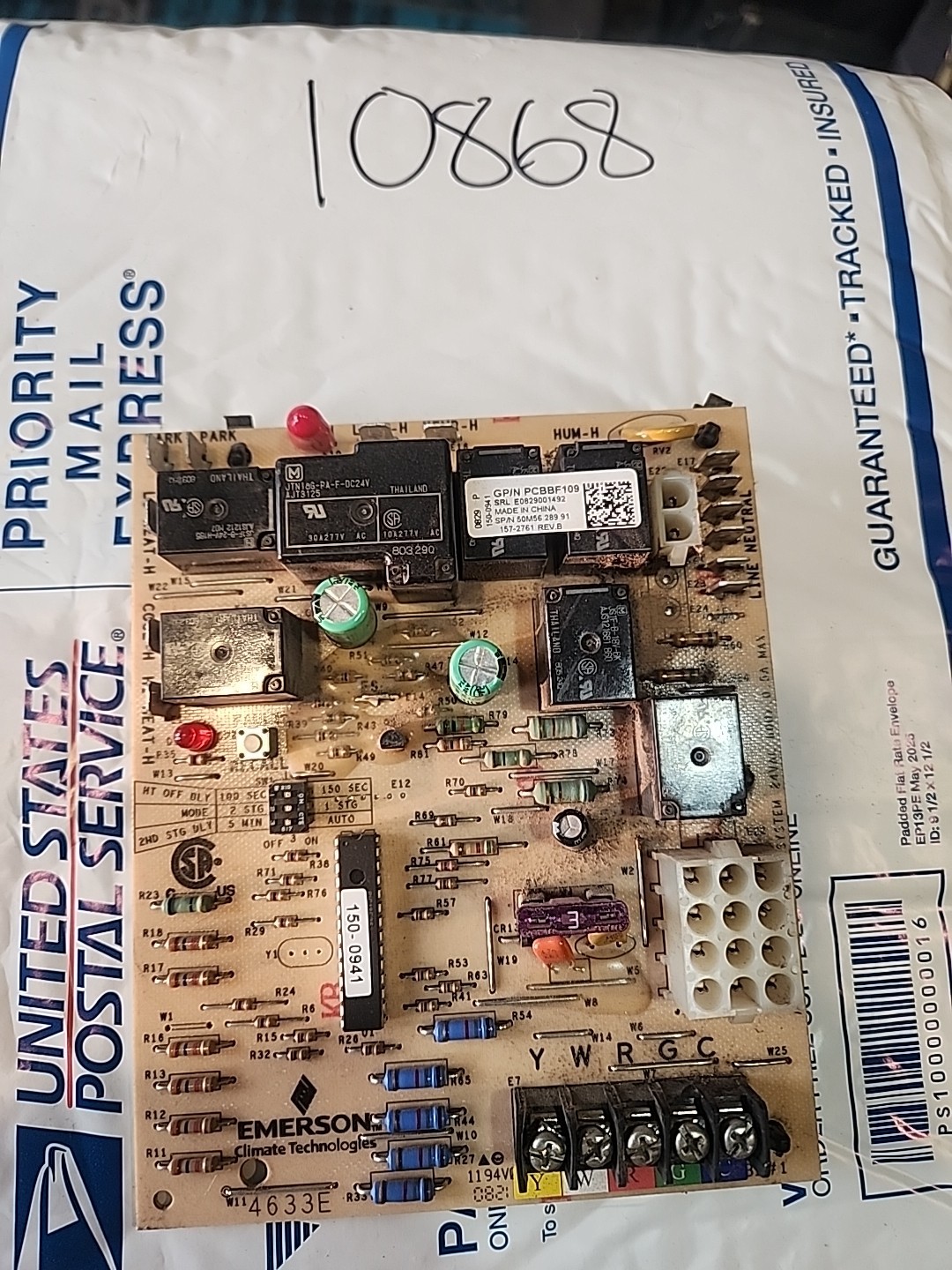 Goodman Emerson Furnace Control Board Part # Pcbbf109 Free Shipping