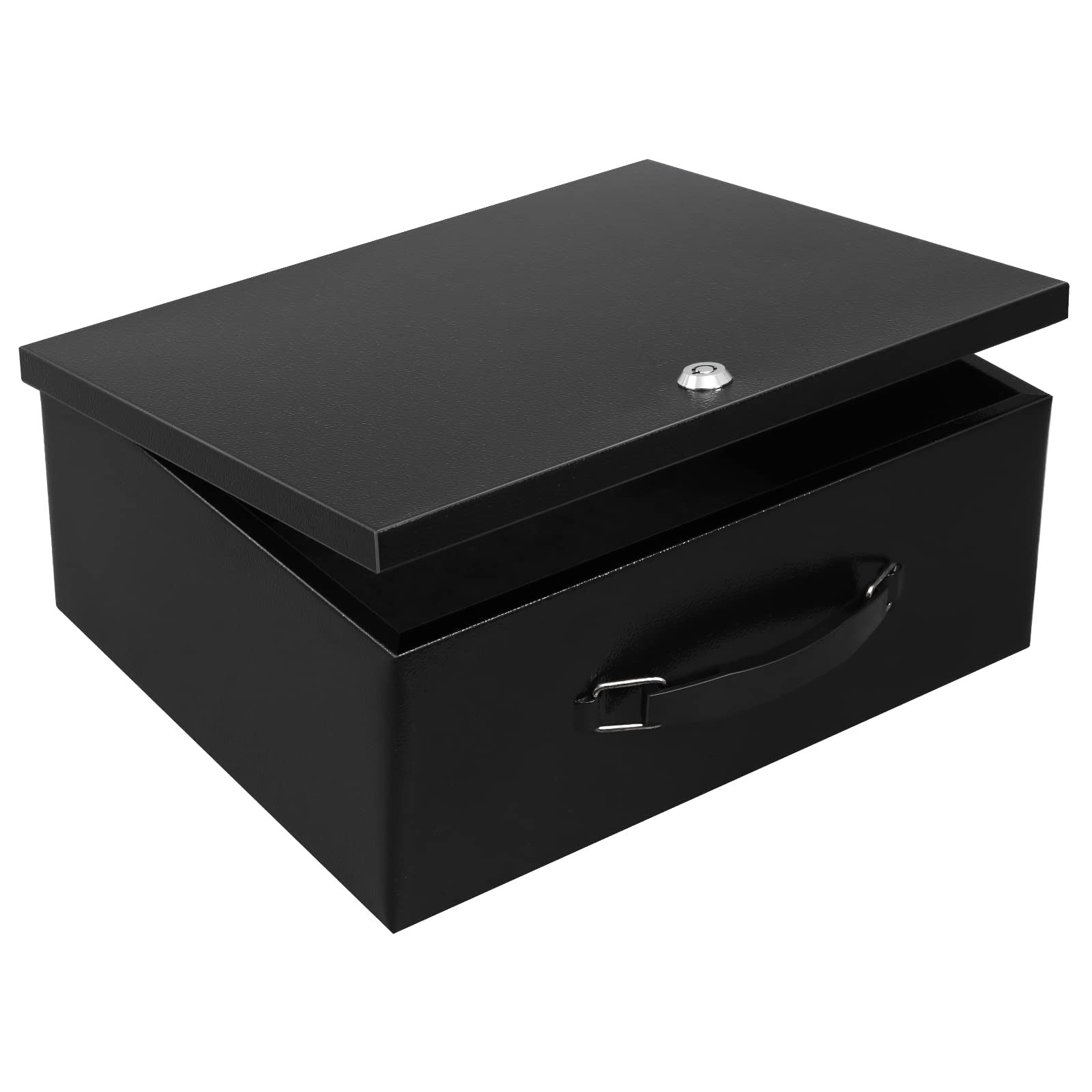 Fire Resistant Document Safe Box with Key Lock - Protects Cash & Valuables, 13.2