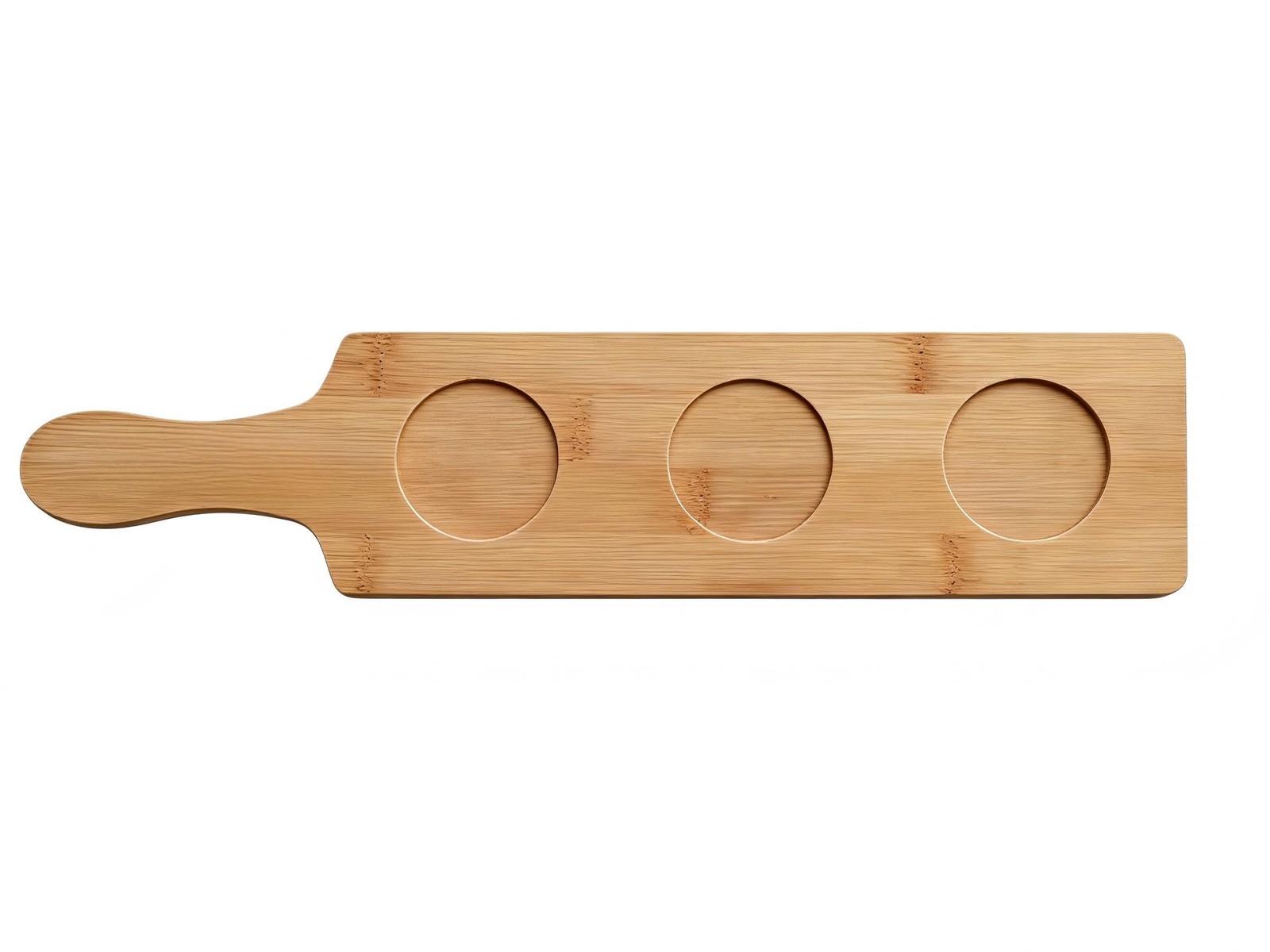 3 Slots Bamboo Beer Tasting Serving Flight Shot Glass Carrying Board 1