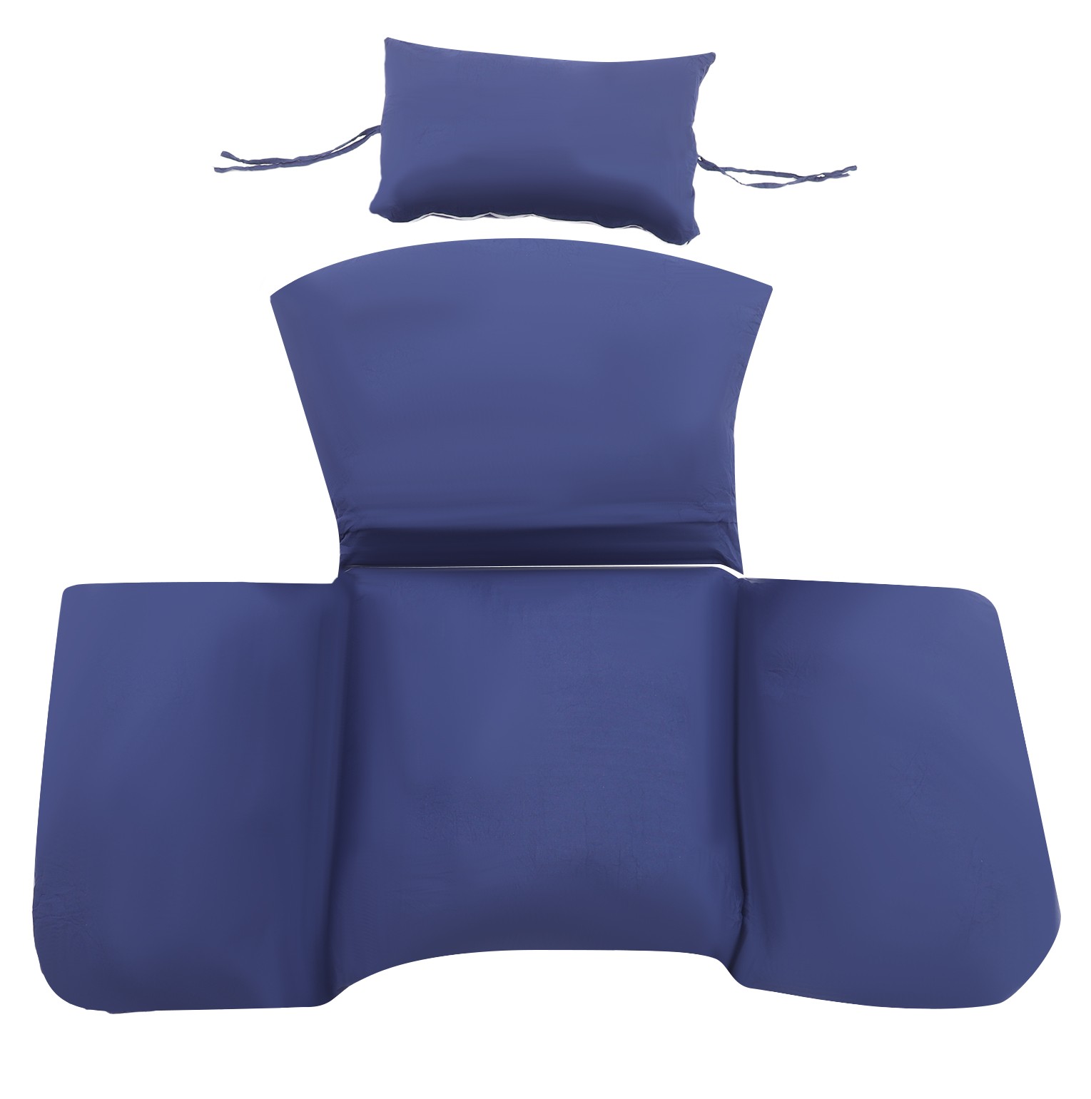 Dark Blue Egg Chair Cushion with Detachable Headrest Replacement Pad Washable