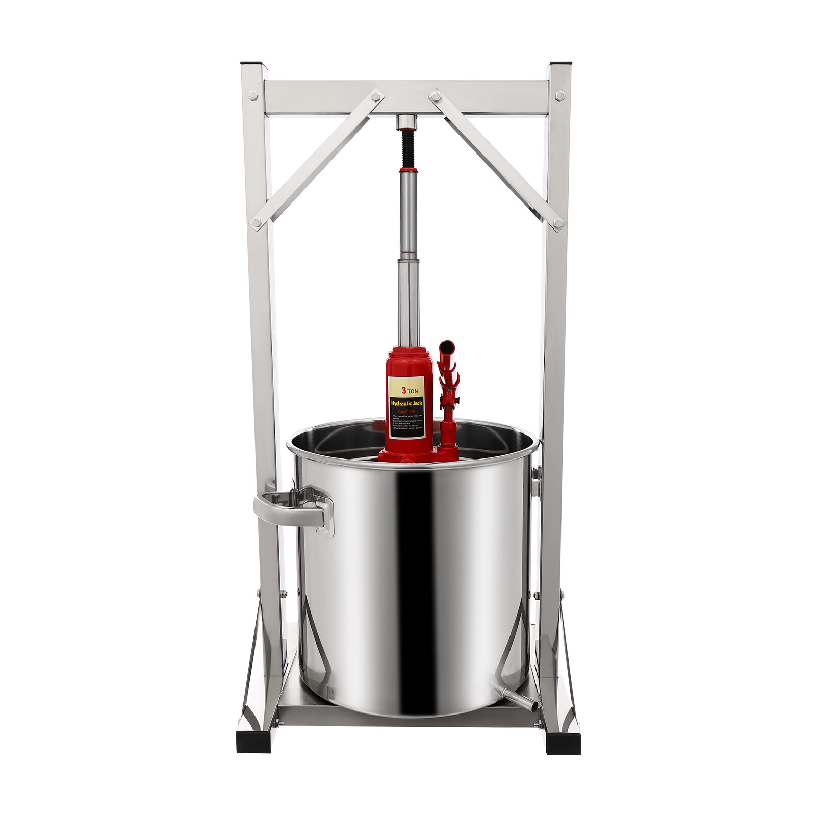Fruit Wine Press, Stainless Steel Hydraulic Jack Press Extractor Silver