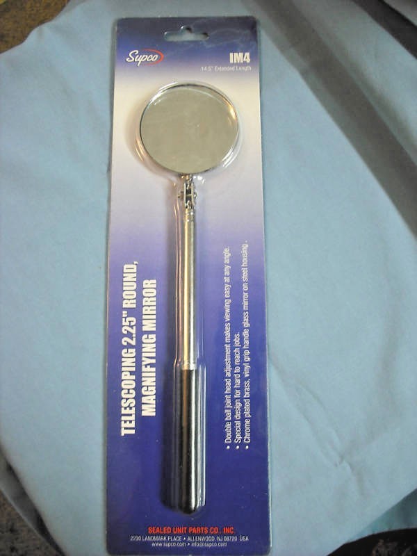 Inspection Mirror ROUND Telescoping 2.25" Magnifying