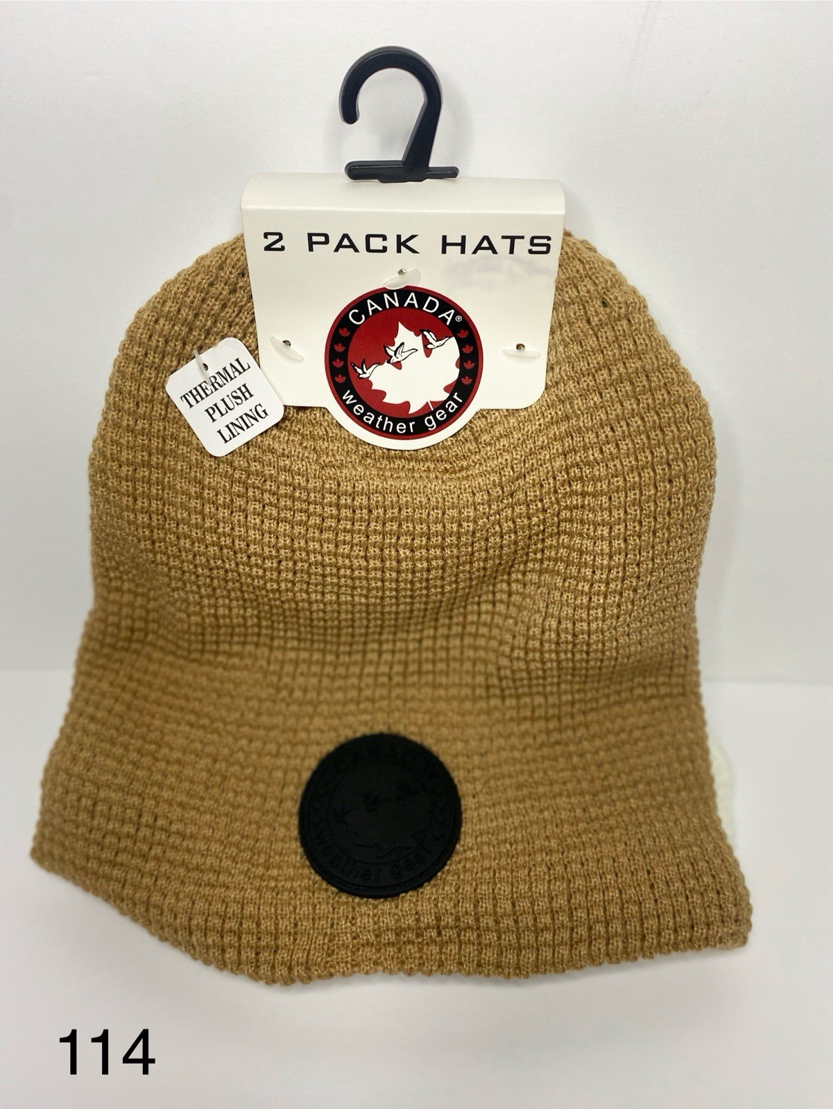 New, Canada Weather Gear, Brown White 2 Pack Thermal Beanie One Size For Female.